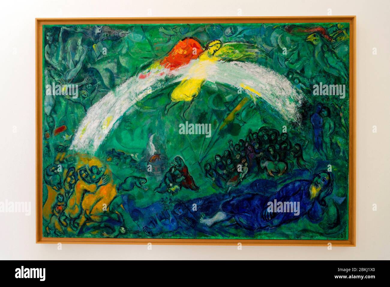 France, Alpes Maritimes, Nice, Musée National de Marc Chagall par l'architecte André Hermant et créé à l'initiative d'André Malraux, salle des peintures du message biblique, Noé et l'arc-en-ciel Banque D'Images