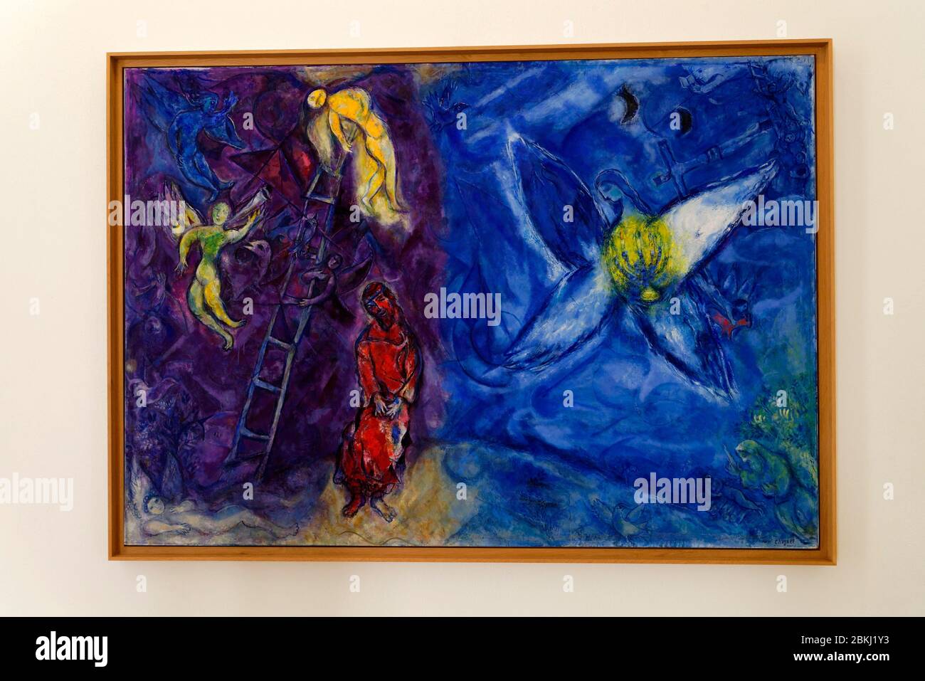 France, Alpes Maritimes, Nice, Musée National de Marc Chagall par l'architecte André Hermant et créé à l'initiative d'André Malraux, salle des peintures du message biblique, rêve de Jacob Banque D'Images