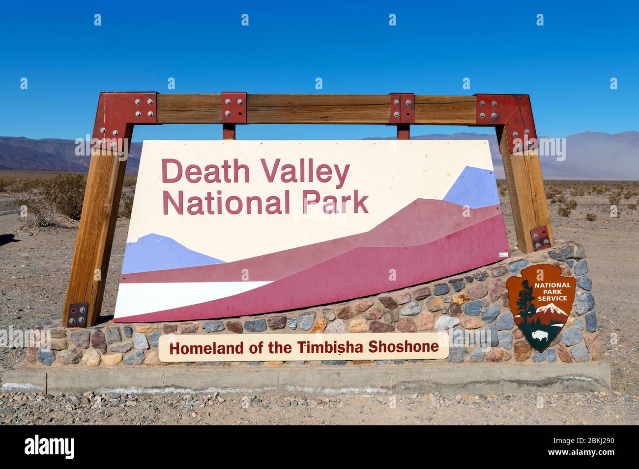 Panneau d'entrée au parc national de Death Valley, Californie, États-Unis Banque D'Images