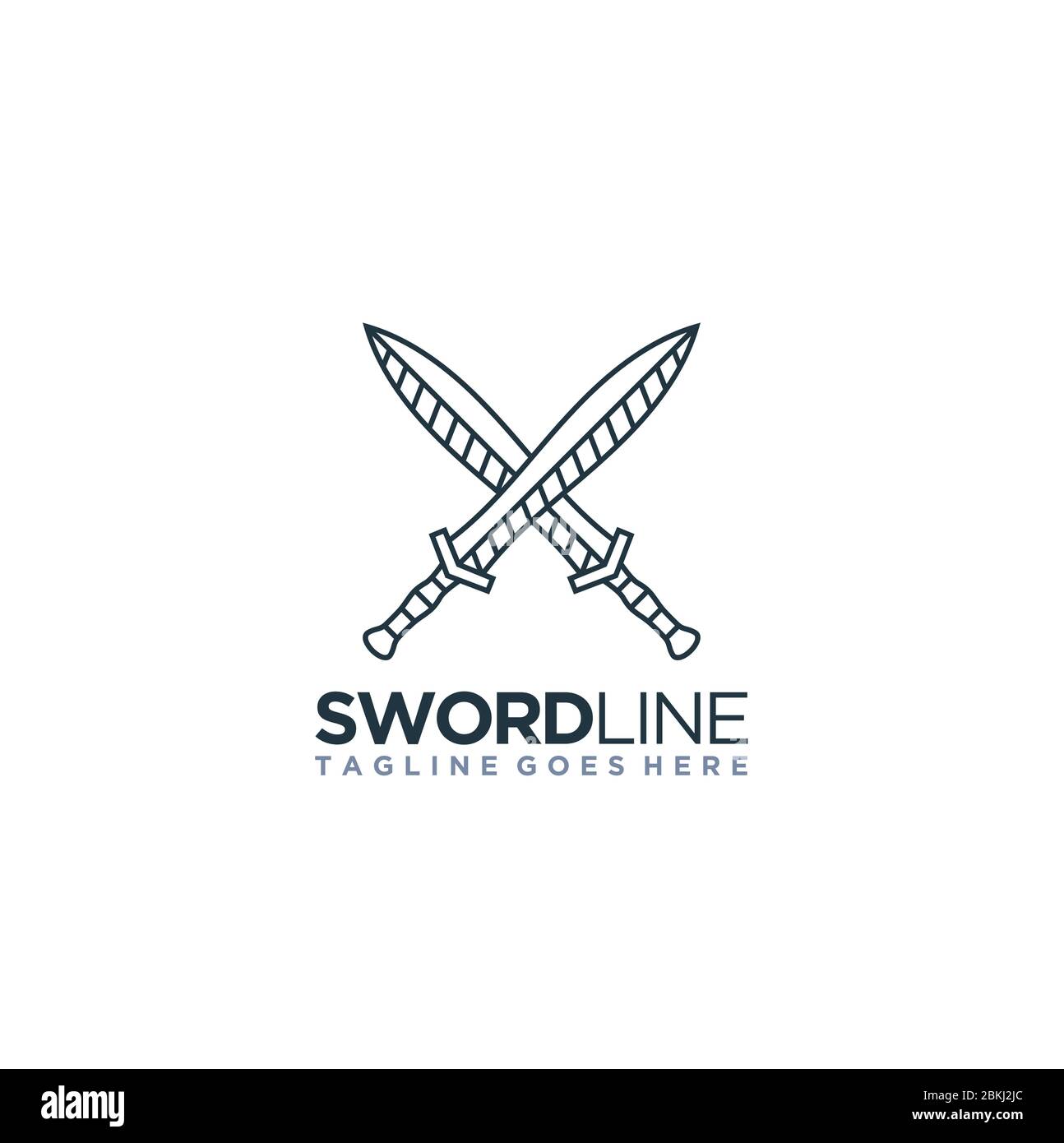 L'inspiration du motif Sword Cleaver a croisé le logo Illustration de Vecteur