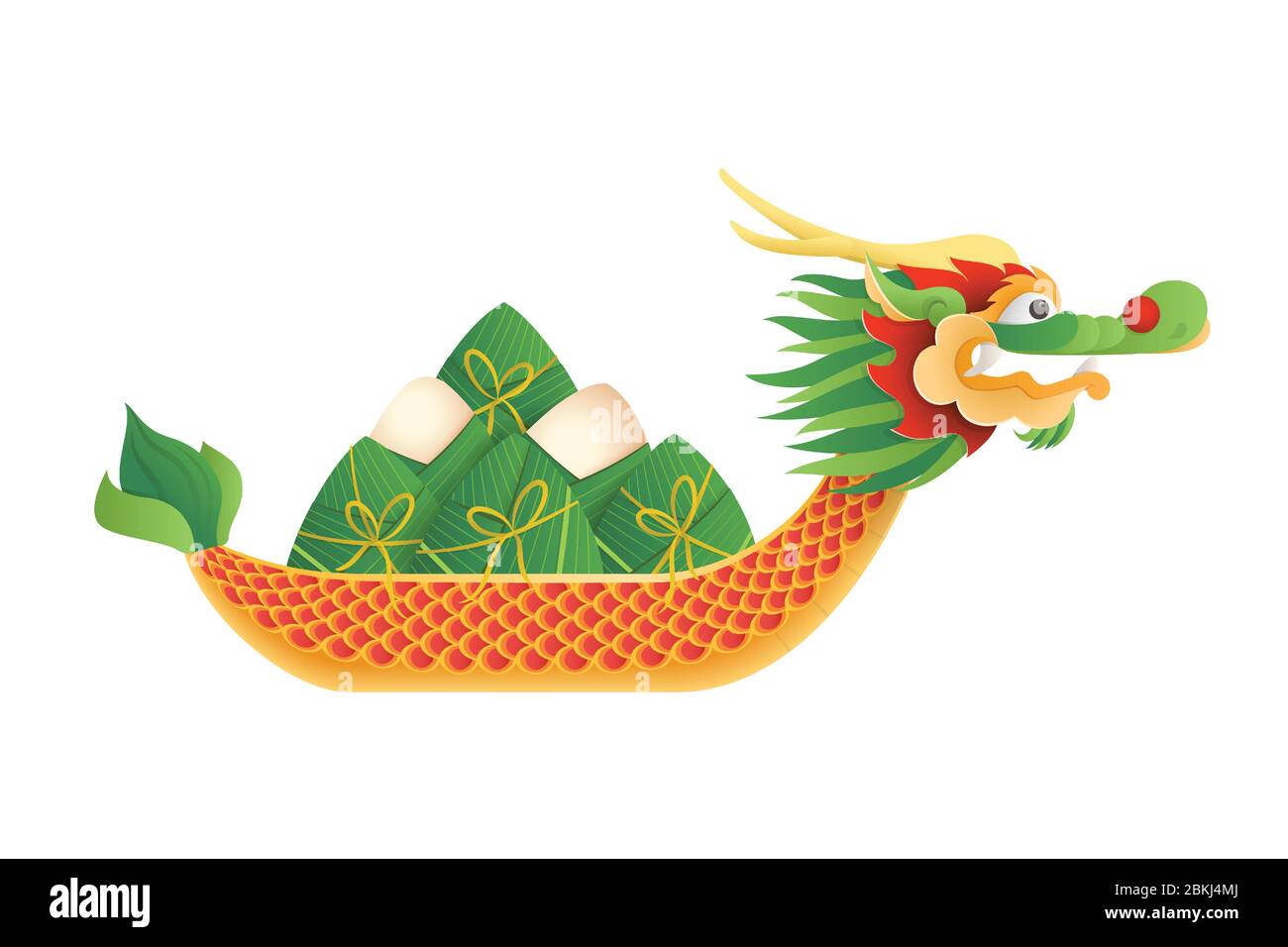 Festival de bateau-dragon - illustration vectorielle isolée sur fond transparent - Festival Duanwu ou Zhongxiao Illustration de Vecteur