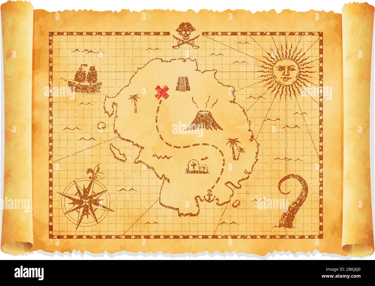 Carte De Trésor De Skull Island Illustration de Vecteur - Illustration du  pirate, ligne: 29926903