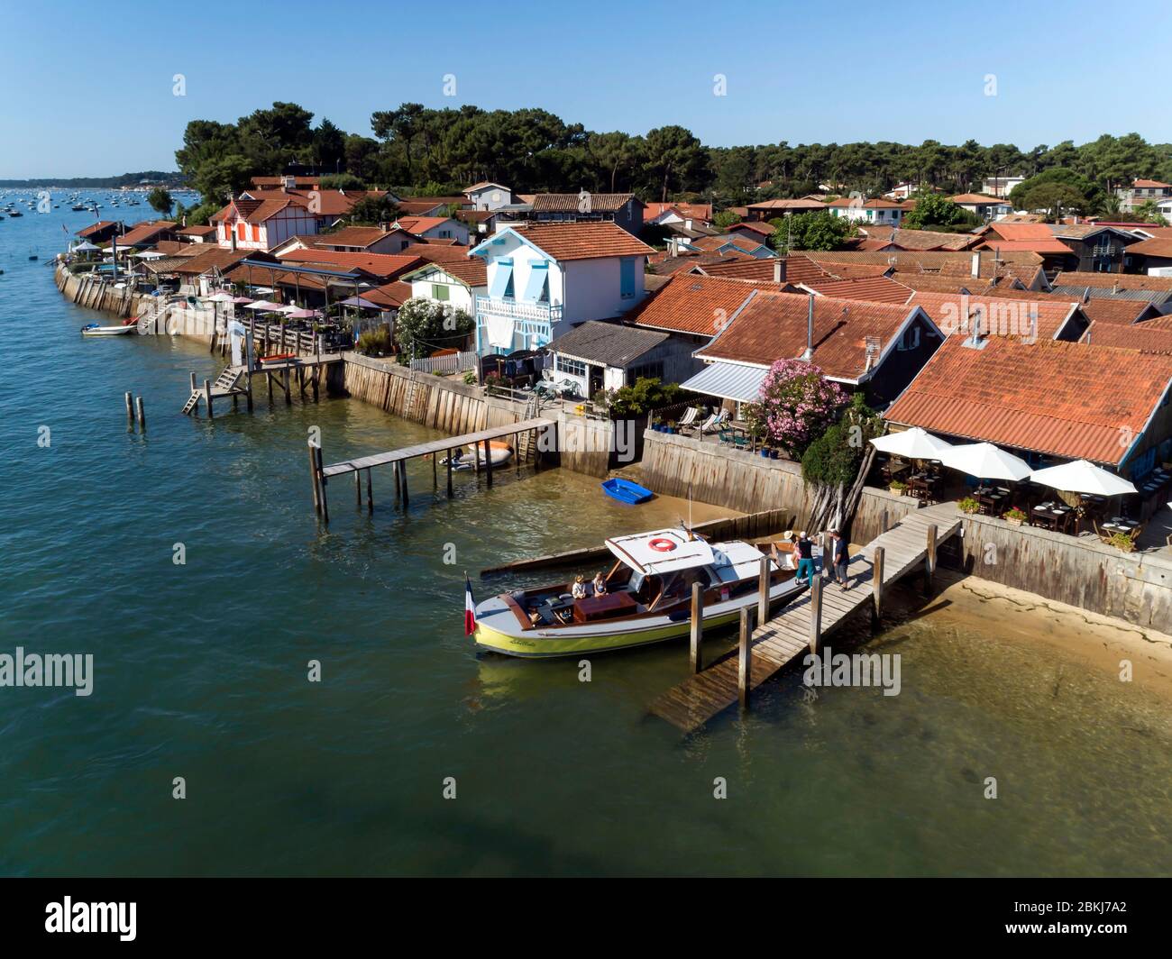 France, Gironde, bassin d'Arcachon, Cap-Ferret, le port de Pirillan (vue  aérienne Photo Stock - Alamy