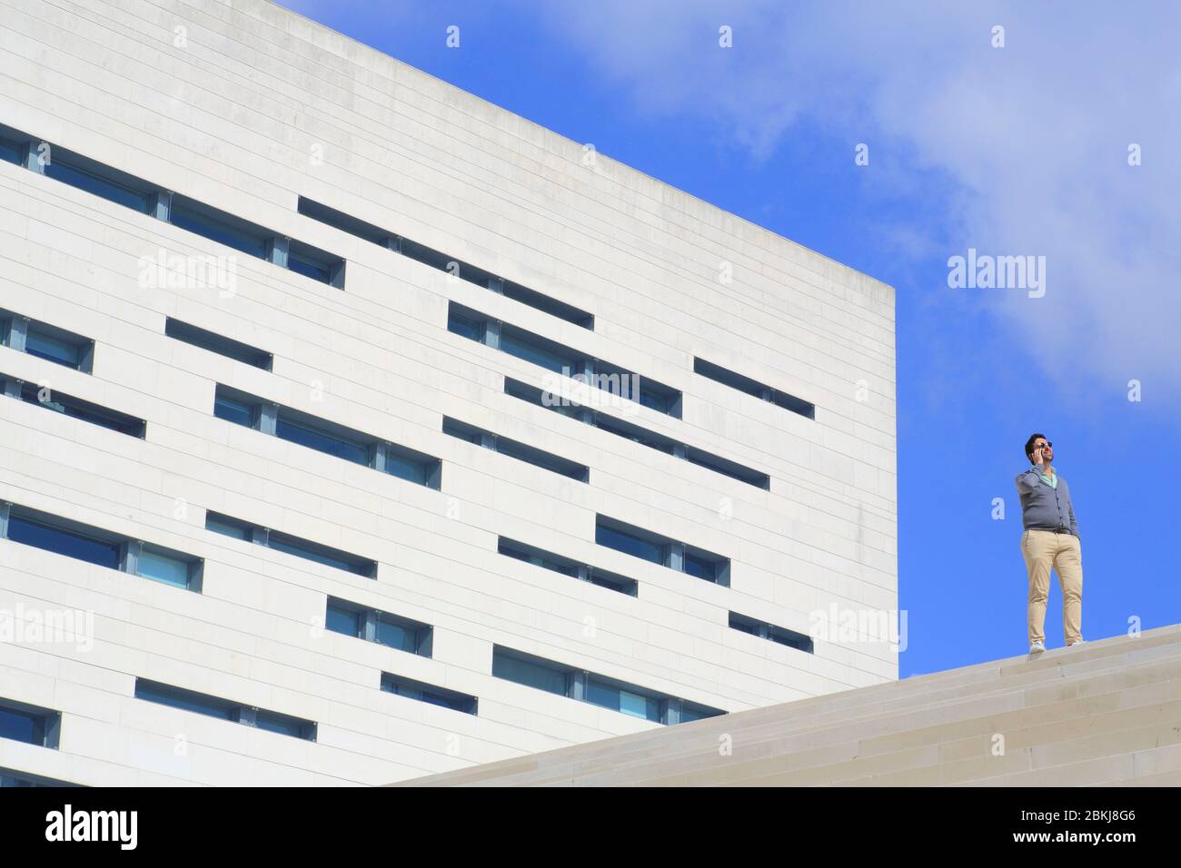 Portugal, Lisbonne, Campolide, Nouvelle Université de Lisbonne (Universidade Nova de Lisboa), campus conçu par les architectes Manuel Rocha Aires Mateus et Francisco Xavier Rocha Aires Mateus Banque D'Images