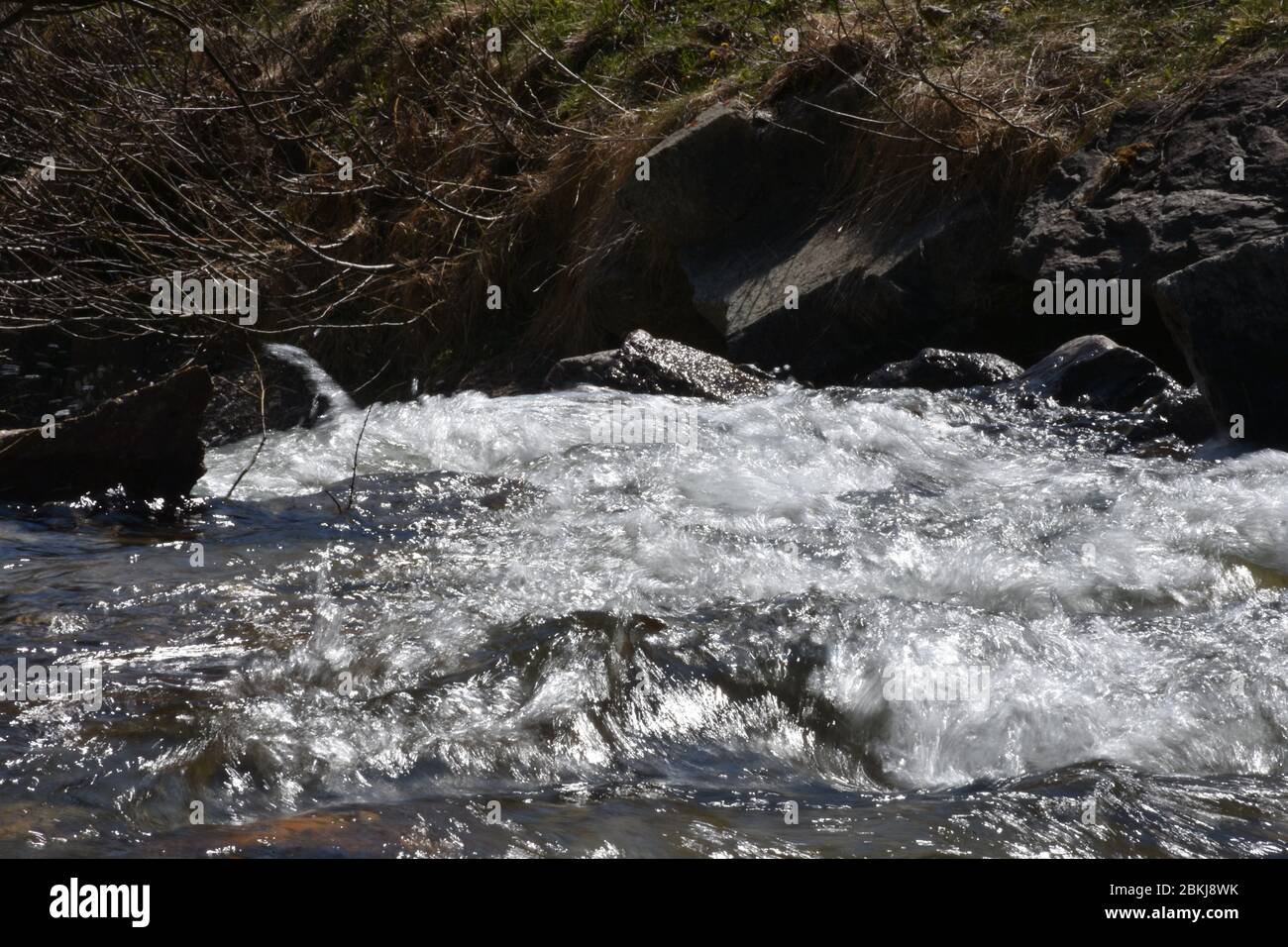 Osttirol, Villgraten, Innervillgraten, Villgratental, Lienz, Pustertal, Arntal, Lahnberg, Steinwand, Bach, Gebirgsbach, fließen, stein, Bachbett, Stal Banque D'Images