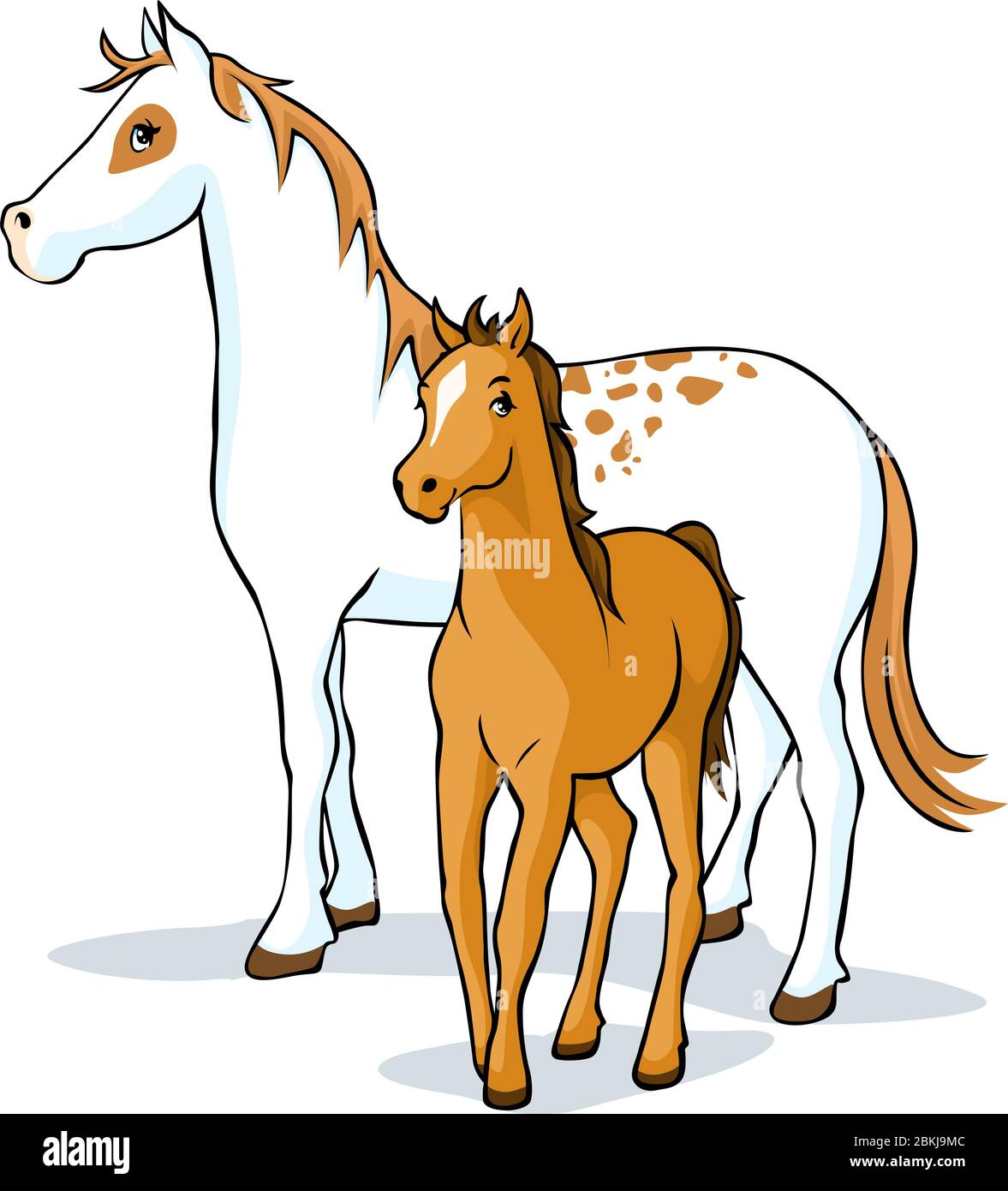 chevaux - mare et foal, illustration vectorielle Illustration de Vecteur