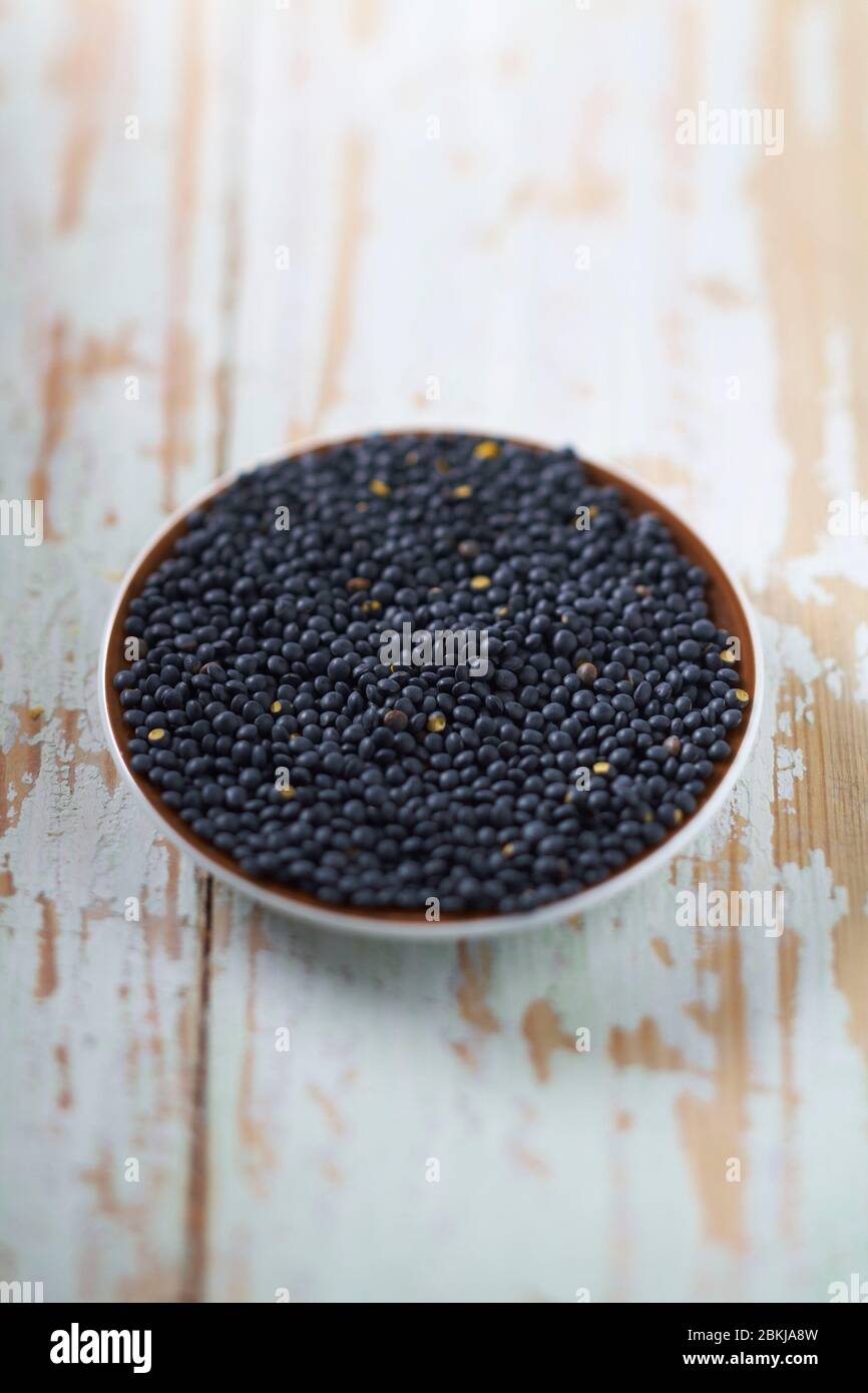 Ingrédients biologiques, béluga lentilles Banque D'Images