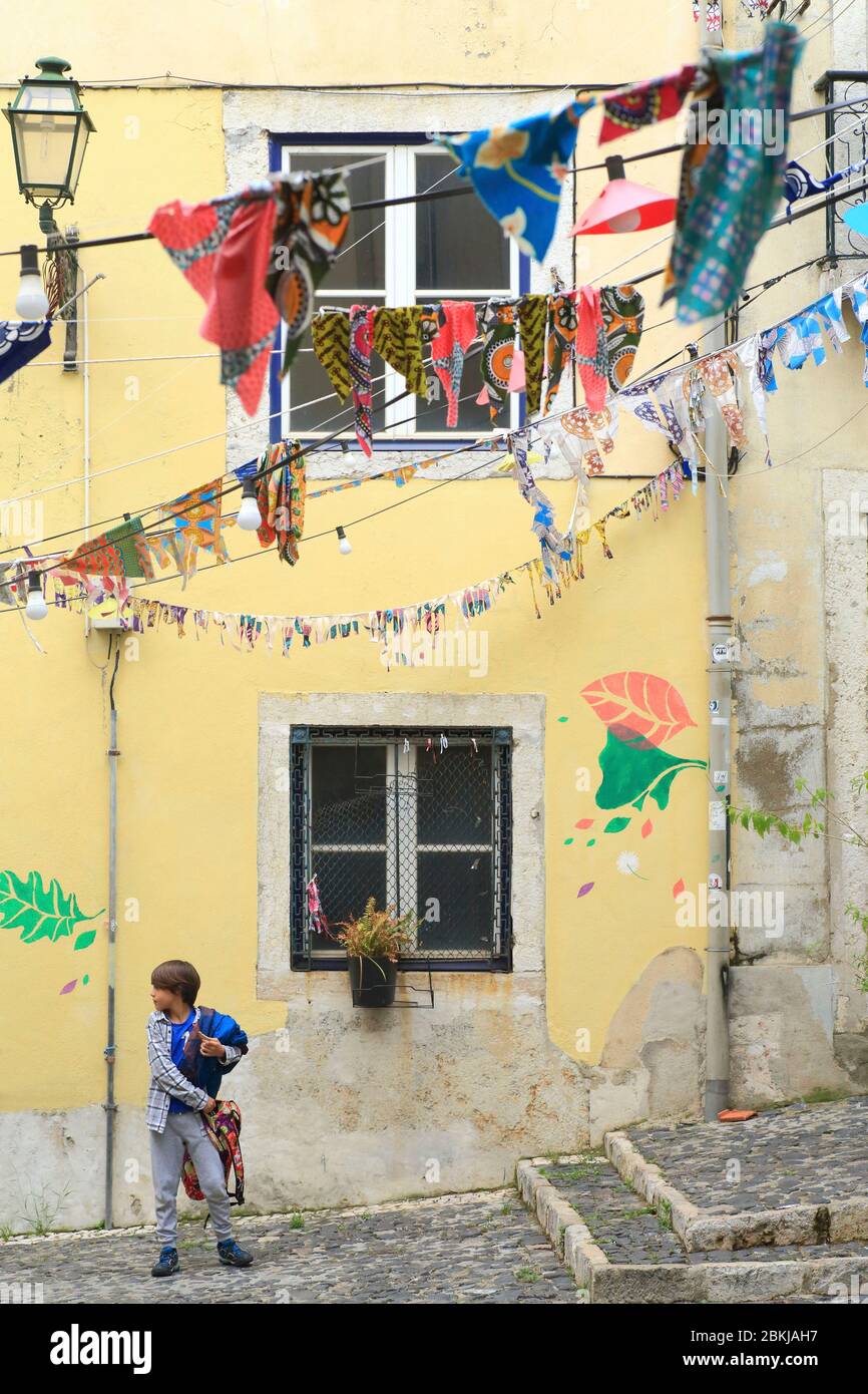 Portugal, Lisbonne, Mouraria, la vie quotidienne dans ce quartier populaire Banque D'Images