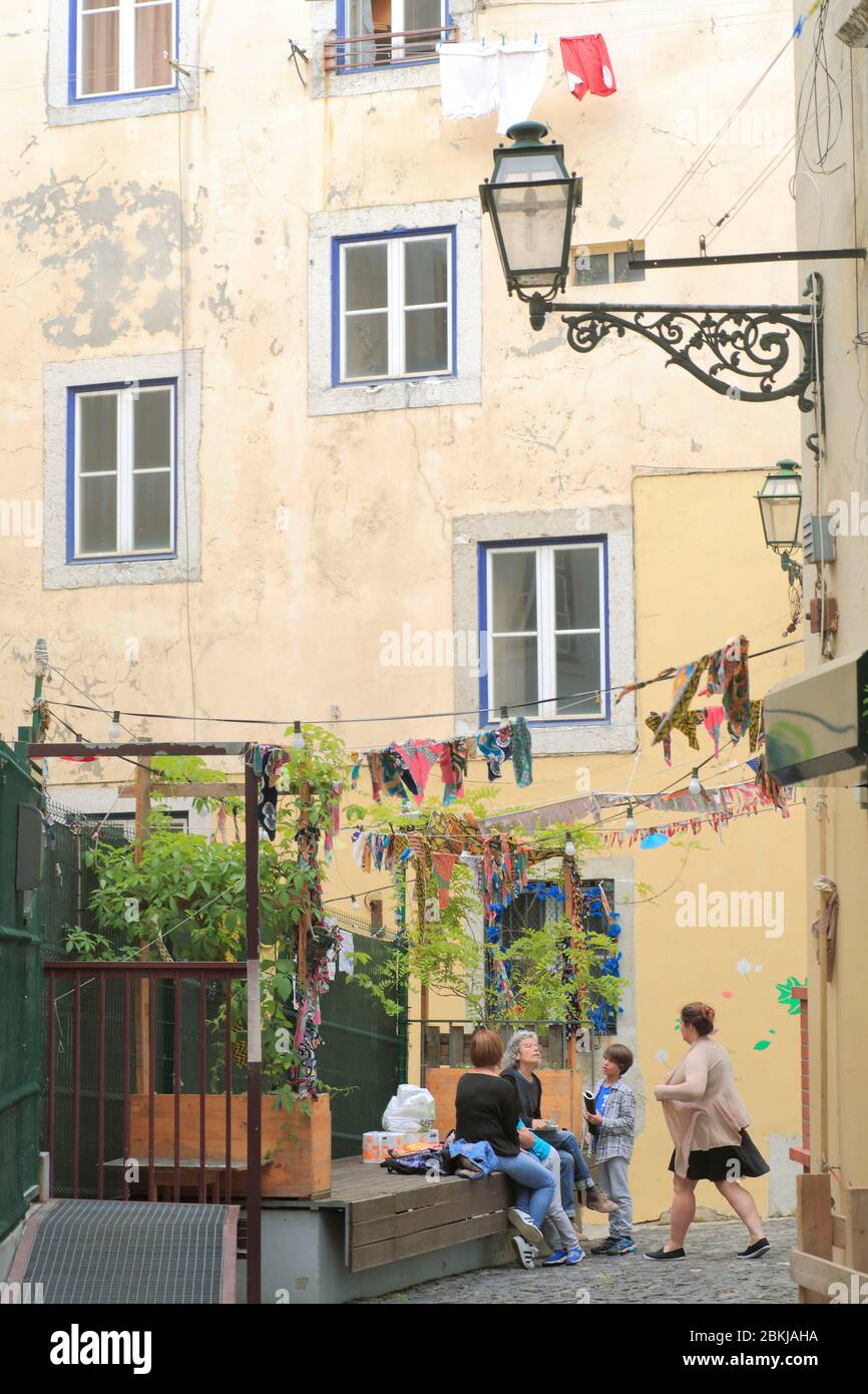 Portugal, Lisbonne, Mouraria, la vie quotidienne dans ce quartier populaire Banque D'Images
