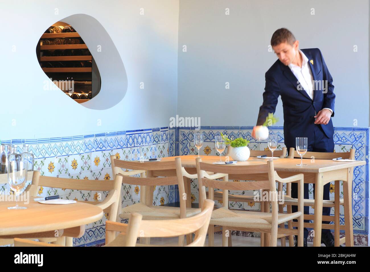 Portugal, Lisbonne, Chiado, restaurant gastronomique Epur par le chef français Vincent Farges Banque D'Images