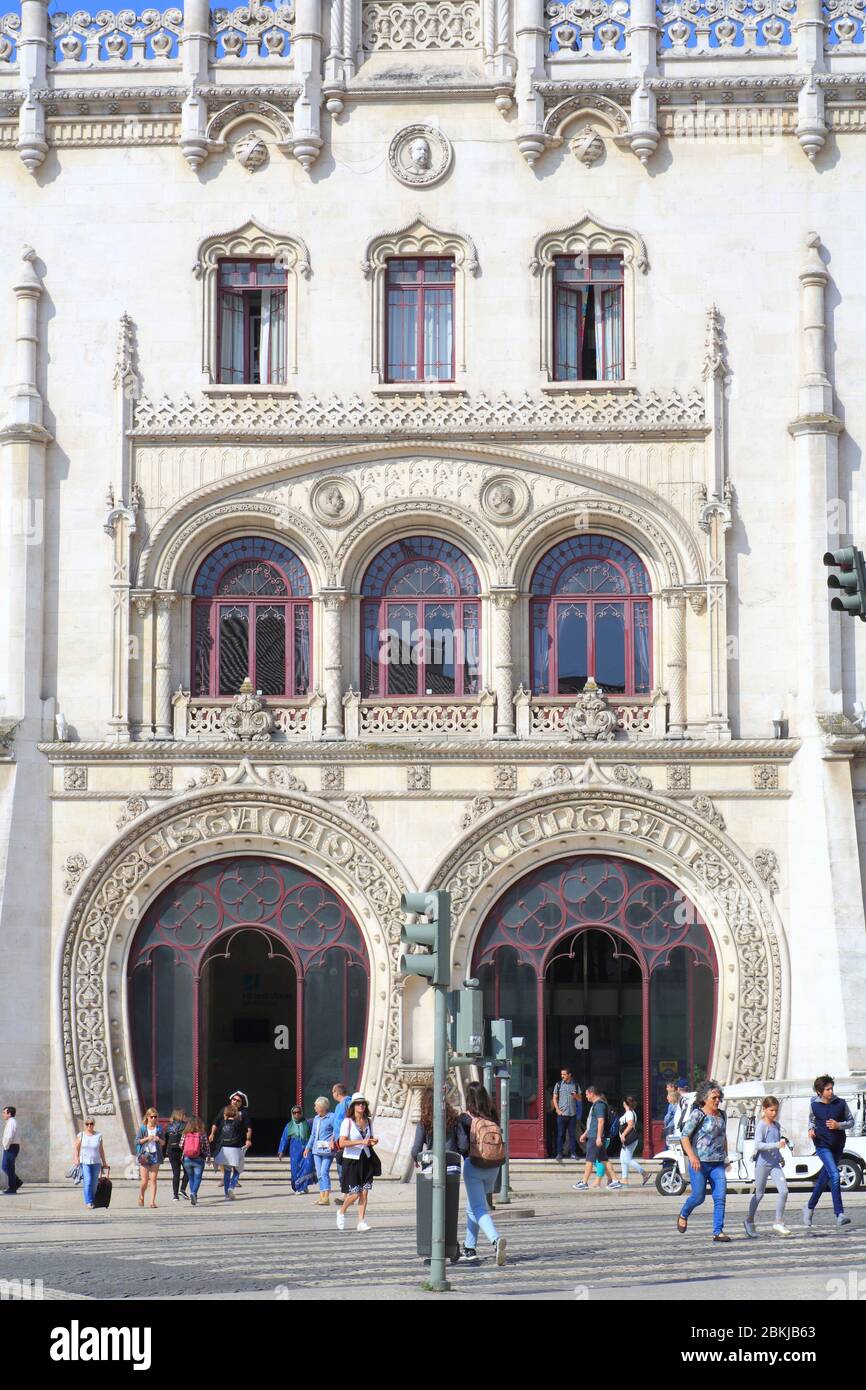 Portugal, Lisbonne, Rossio, inauguré en 1890 et conçu par l'architecte José Luis Monteiro Banque D'Images