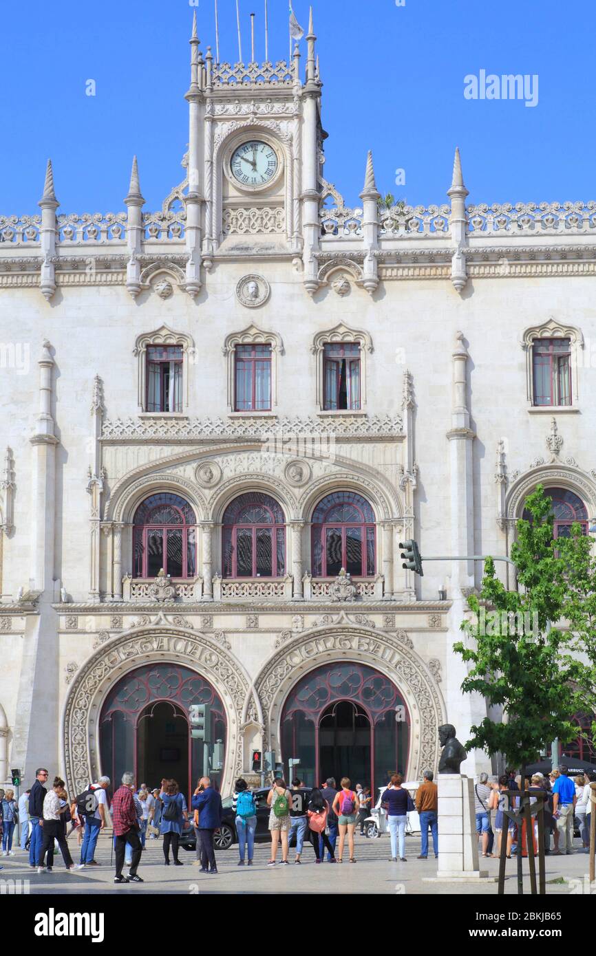 Portugal, Lisbonne, Rossio, inauguré en 1890 et conçu par l'architecte José Luis Monteiro Banque D'Images