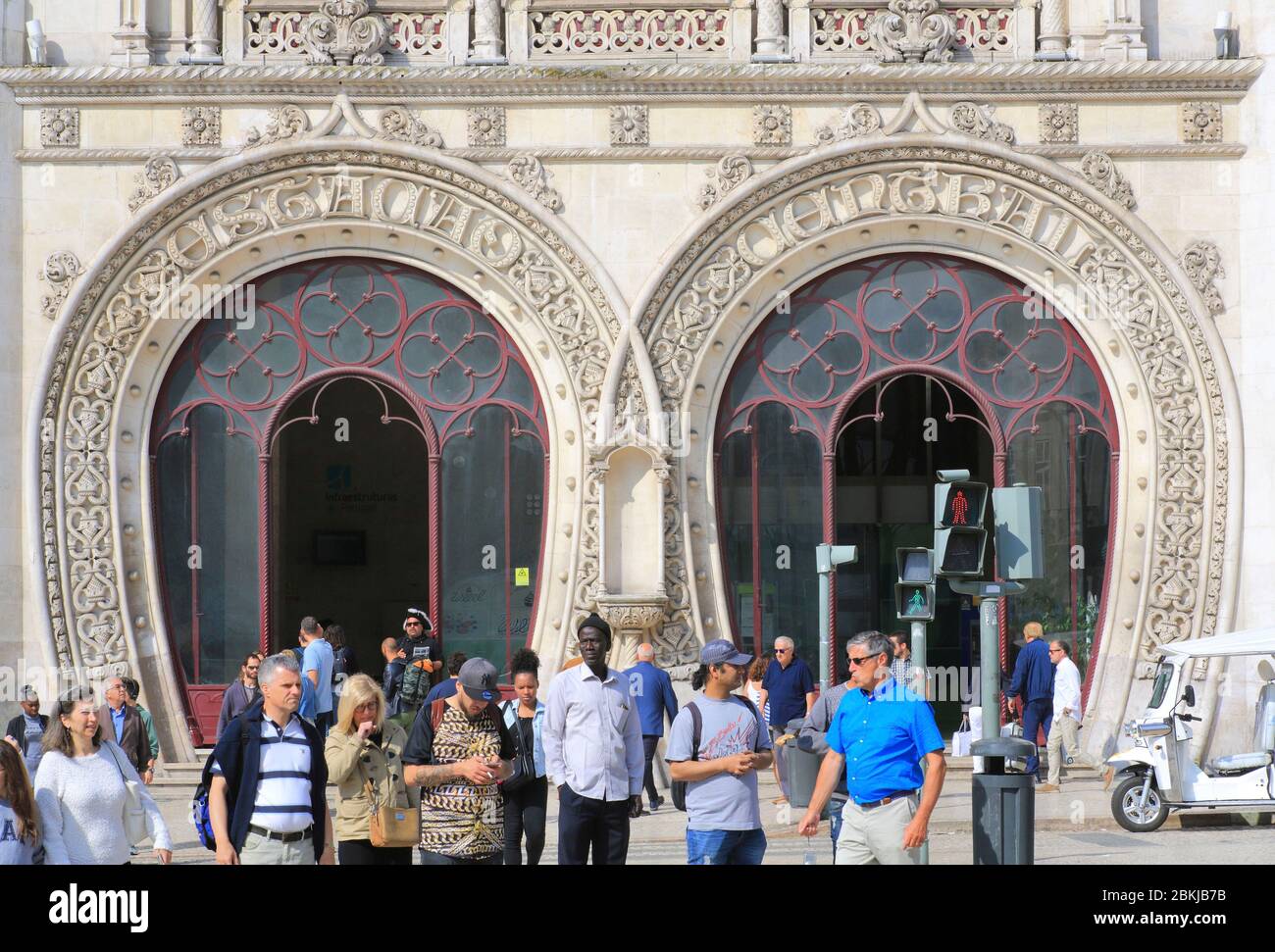 Portugal, Lisbonne, Rossio, inauguré en 1890 et conçu par l'architecte José Luis Monteiro Banque D'Images