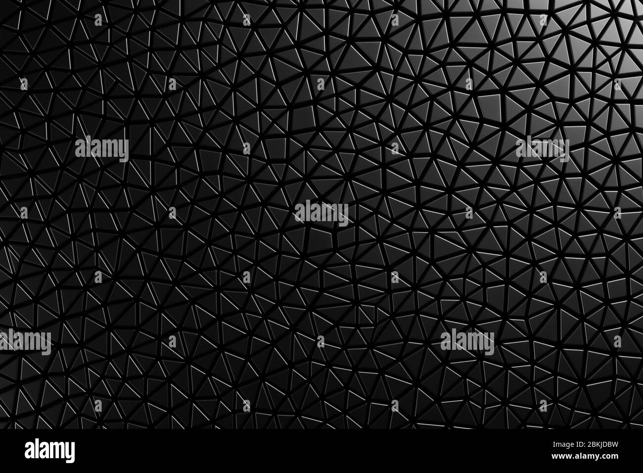 Fond en cuir à motif asymétrique et géométrique sans couture 3D, dégradés de noir clair et sombre Banque D'Images