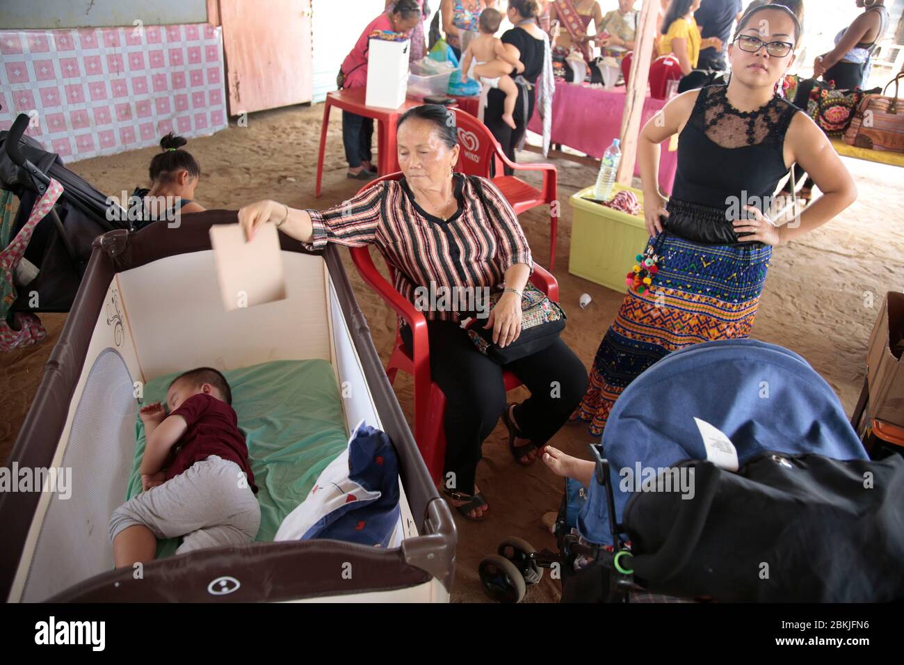 France, Guyane, Javouhey, Hmong nouvel an Banque D'Images