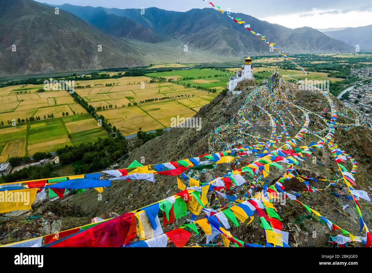Chine, Tibet central, Ü Tsang, Tsetang, vallée de Yarlung, temple fortifié de Yambulakhang Banque D'Images