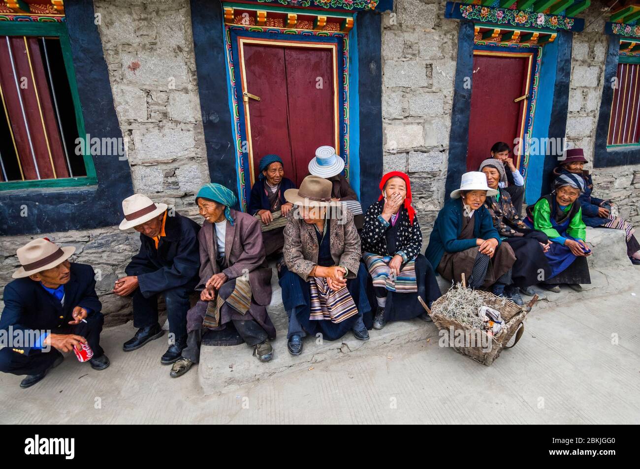 Chine, Tibet central, Ü province de Tsang, Chine, Tibet, Tsetang, vallée de la vallée de Yarlung, cérémonie de Chökor, rite agraire propice Banque D'Images