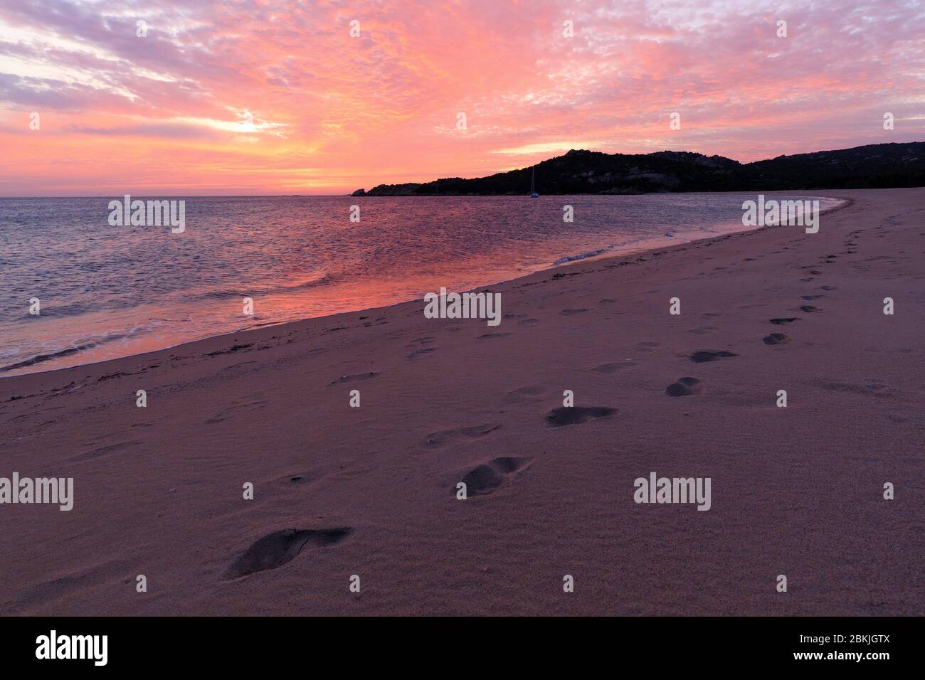 France, Corse du Sud, domaine de Murtoli, plage d'Erbaju (mention obligatoire domaine de Murtoli) Banque D'Images