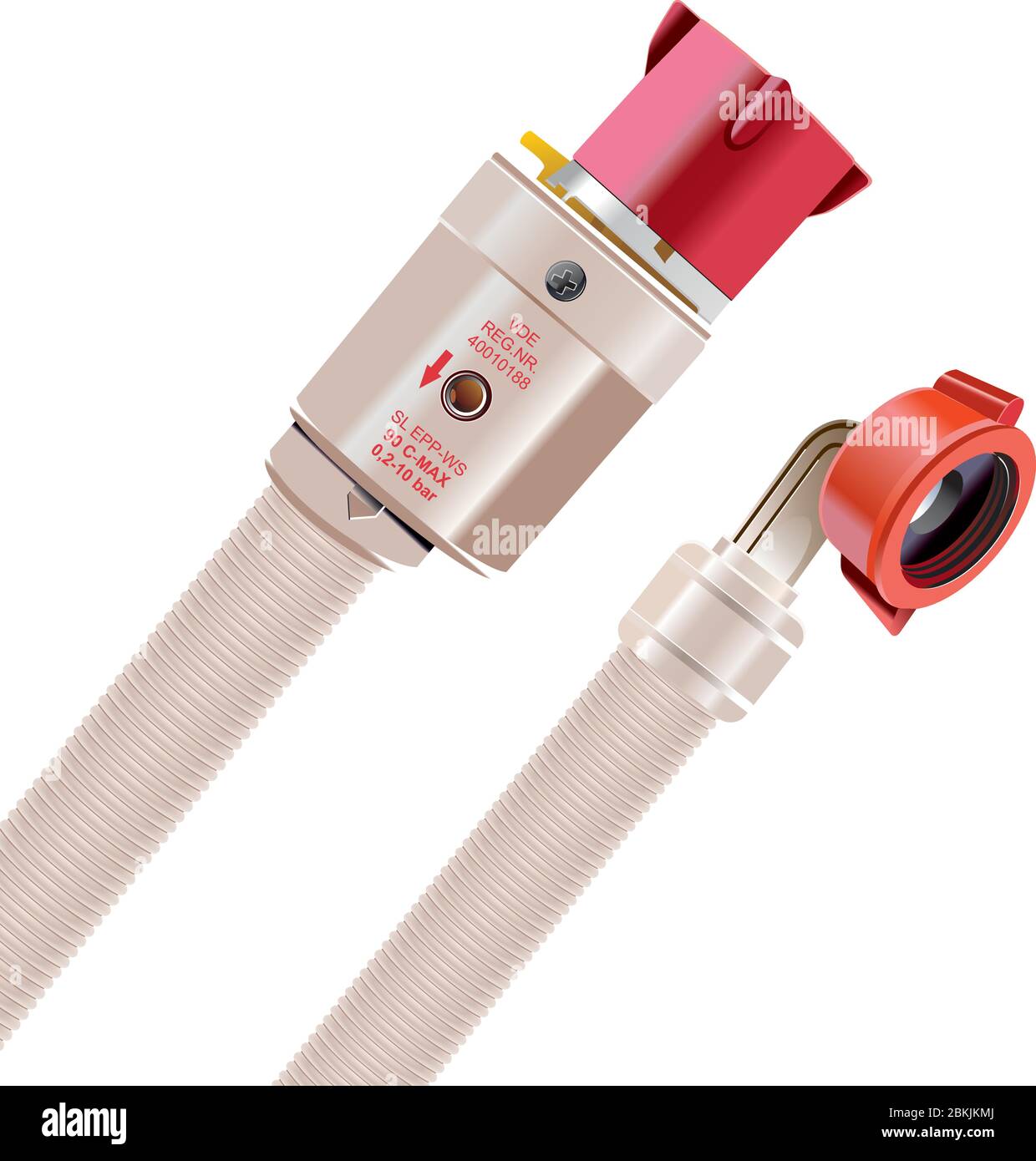 Tuyaux pour l'abaissement et l'alimentation en eau du lave-linge et d'autres appareils. Illustration de Vecteur