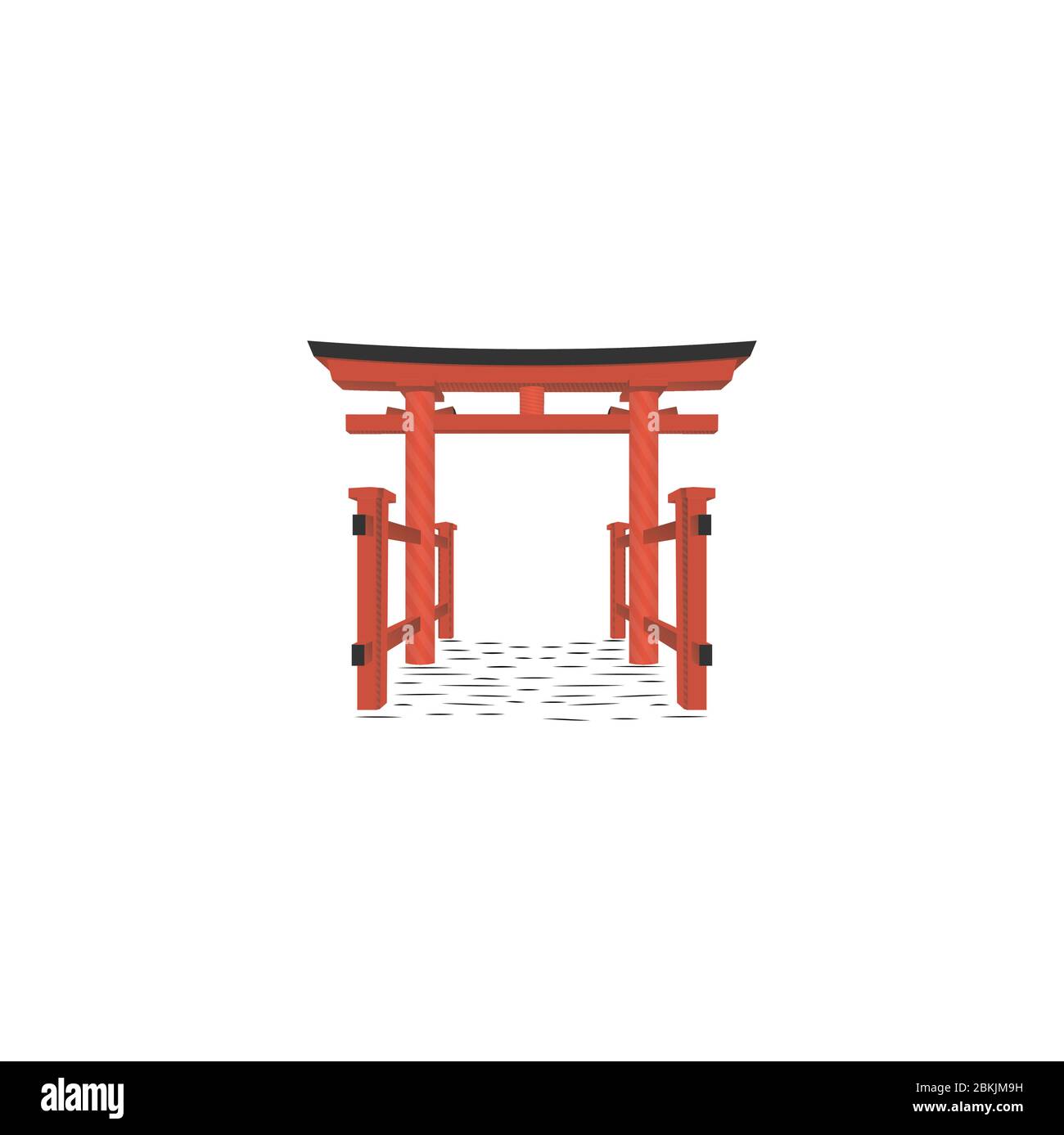 Portail japonais vectoriel réaliste, monument historique traditionnel Illustration de Vecteur