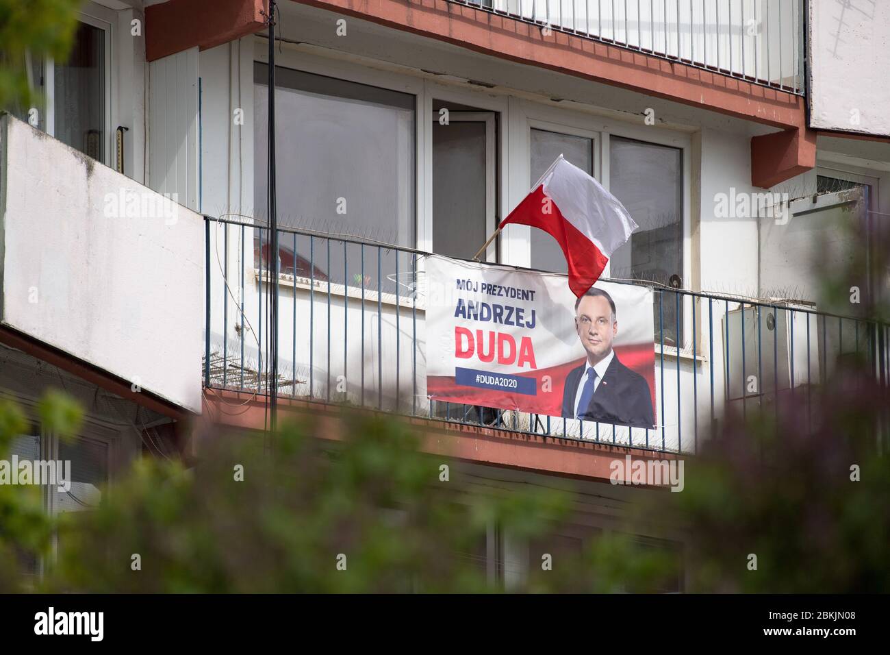 Affiche de campagne présidentielle polonaise 2020 d'Andrzej Duda à Gdansk, Pologne. 2 mai 2020 © Wojciech Strozyk / Alay stock photo Banque D'Images