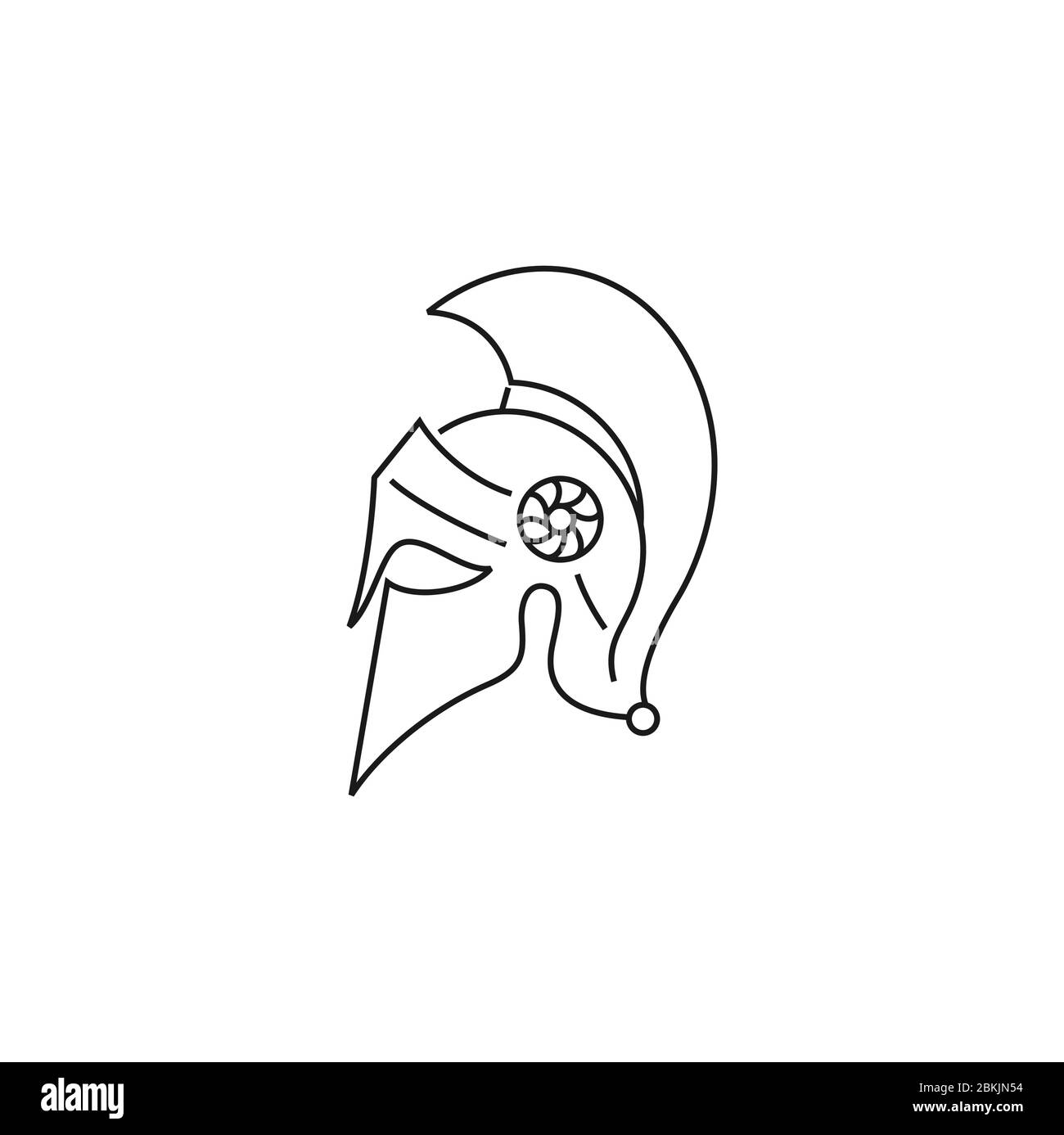 Casque Spartan Warrior, logo tendance. Illustration de Vecteur