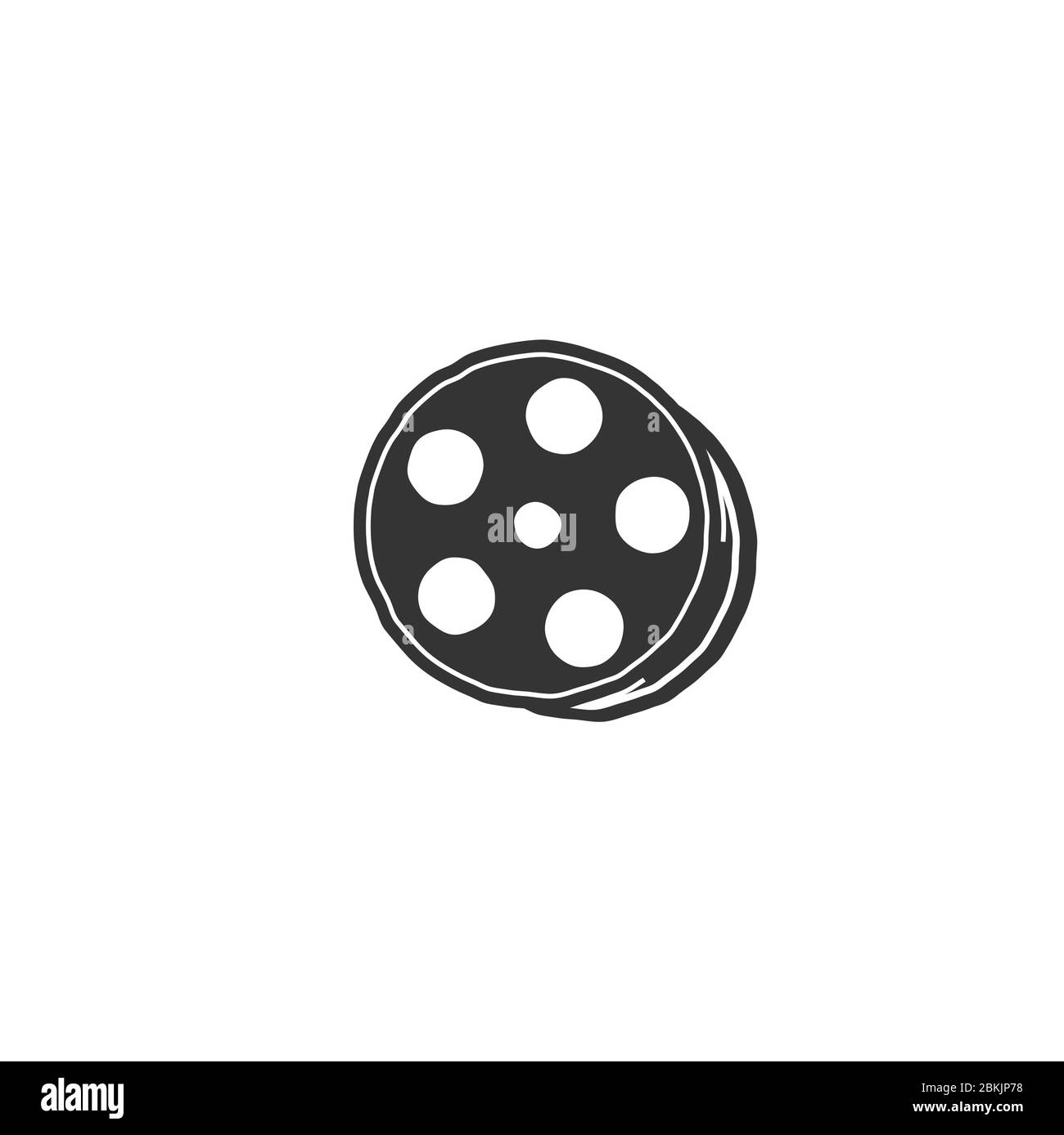 Bandes de rouleau de film négatif Silhouette dessinées à la main pour logo vidéo cinéma Illustration de Vecteur