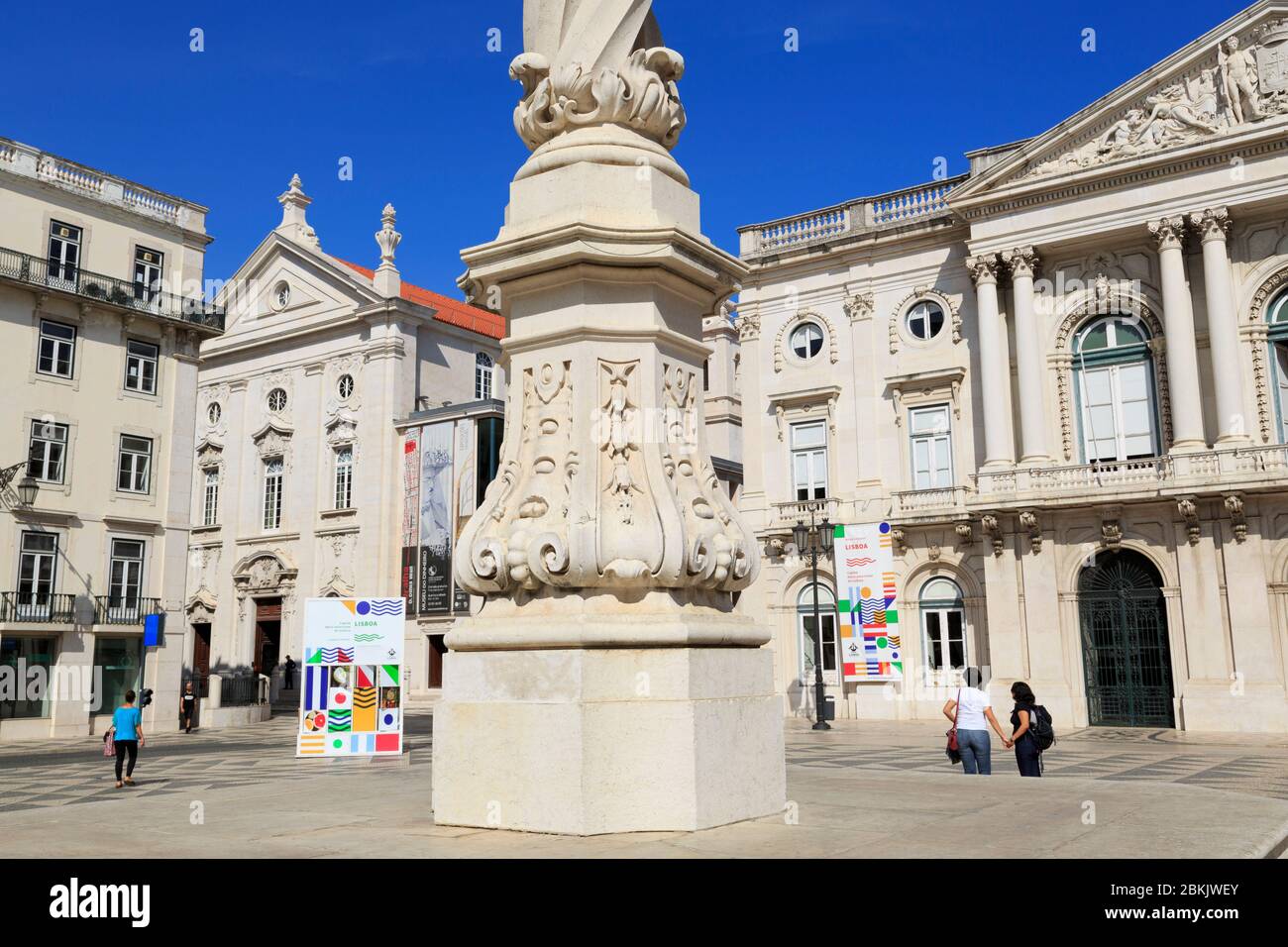 L'hôtel de ville, place municipale, Lisbonne, Portugal, Europe Banque D'Images