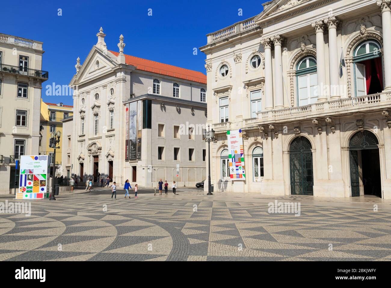 L'hôtel de ville, place municipale, Lisbonne, Portugal, Europe Banque D'Images