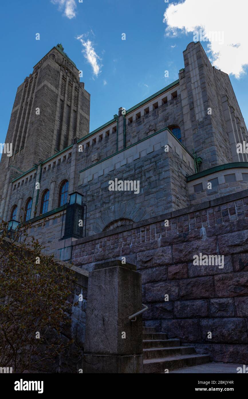 Mur en pierre, escalier en pierre et bâtiment extérieur en pierre en Finlande sans personne Banque D'Images