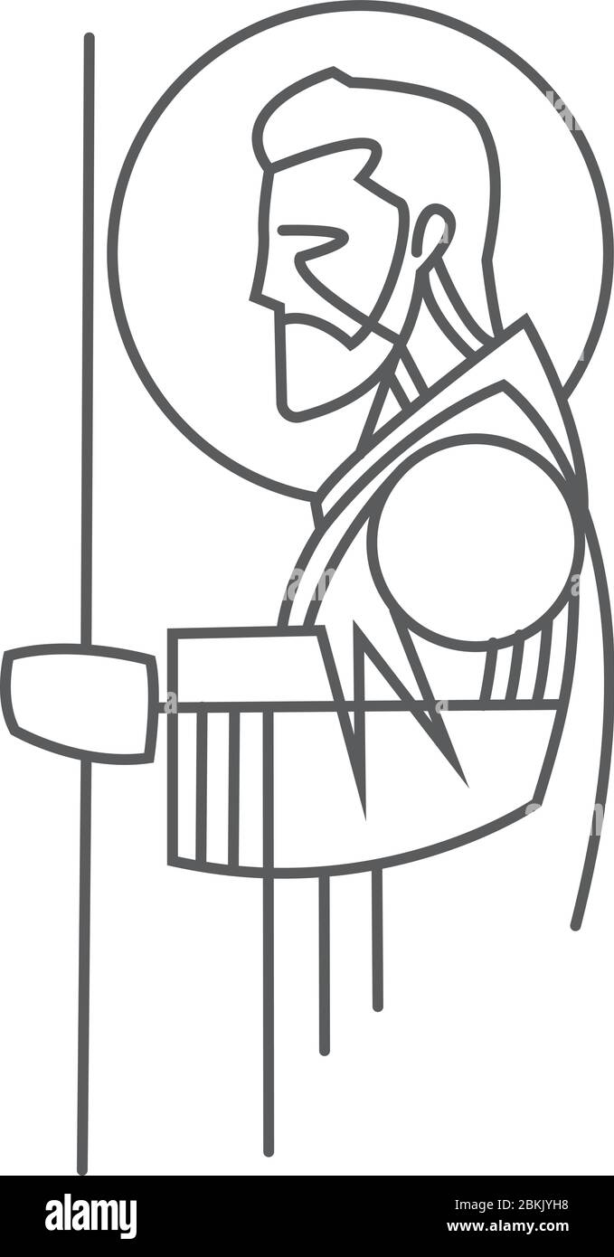 Illustration vectorielle numérique ou dessin de Saint Joseph dans un style minimaliste Illustration de Vecteur Illustration vectorielle numérique ou dessin de Saint Joseph dans un style minimaliste Illustration de Vecteur