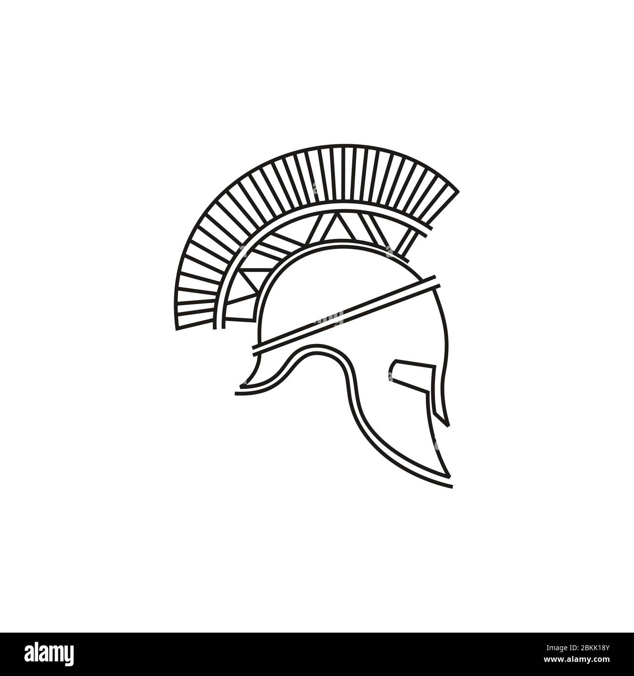 Logo Hemet Spartan Warrior Hemet de l'art de la ligne à la mode. Illustration de Vecteur
