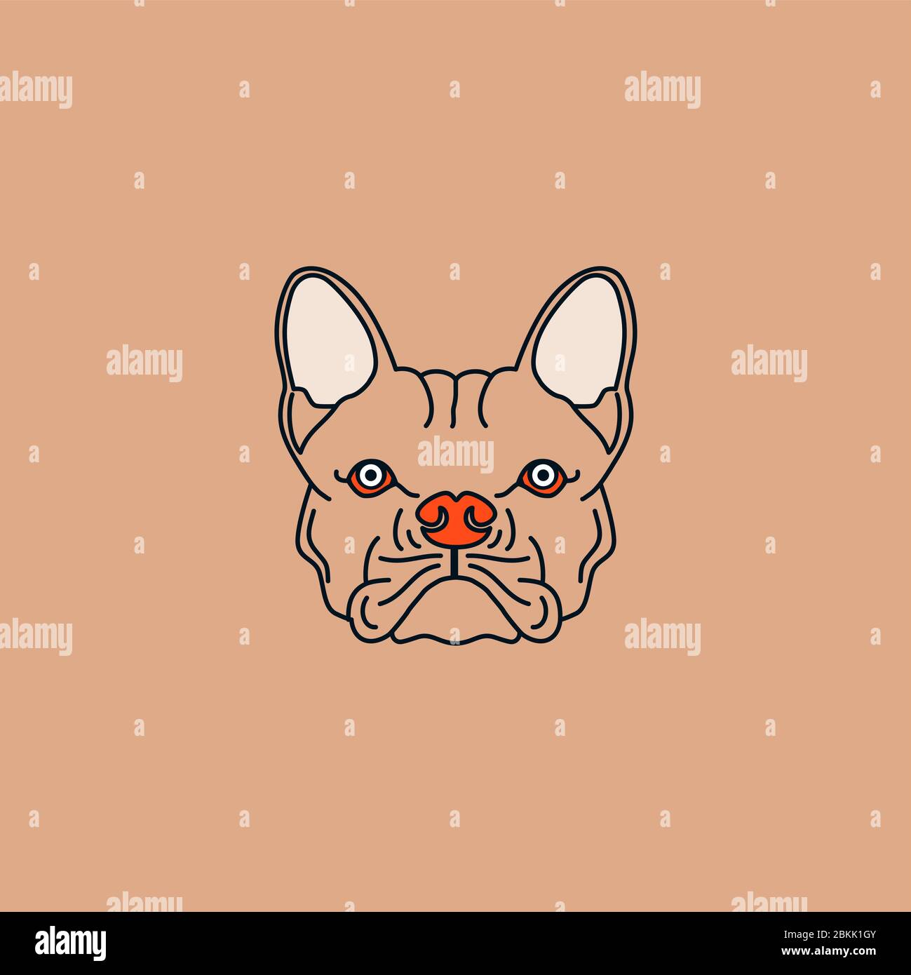 Motif à motif tête de chien de dessin animé Illustration de Vecteur