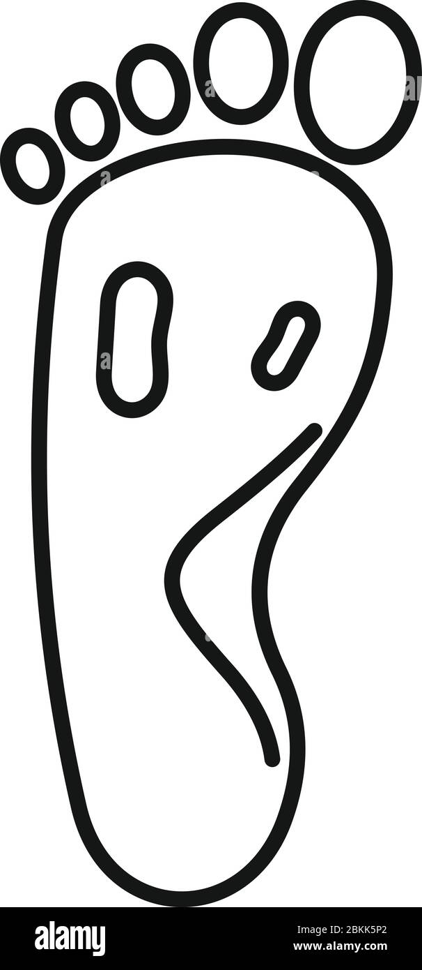 Icône douleur au pied du sang. Contour de l'icône vecteur de douleur de pied de sang pour la conception de Web isolé sur fond blanc Illustration de Vecteur