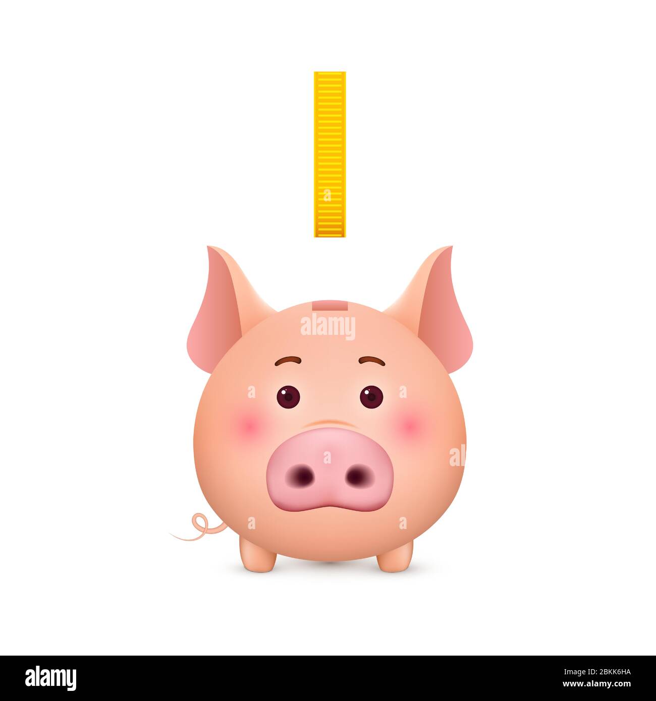 Piggy Bank et pièce d'or. boîte d'argent en relief. Illustration vectorielle Illustration de Vecteur
