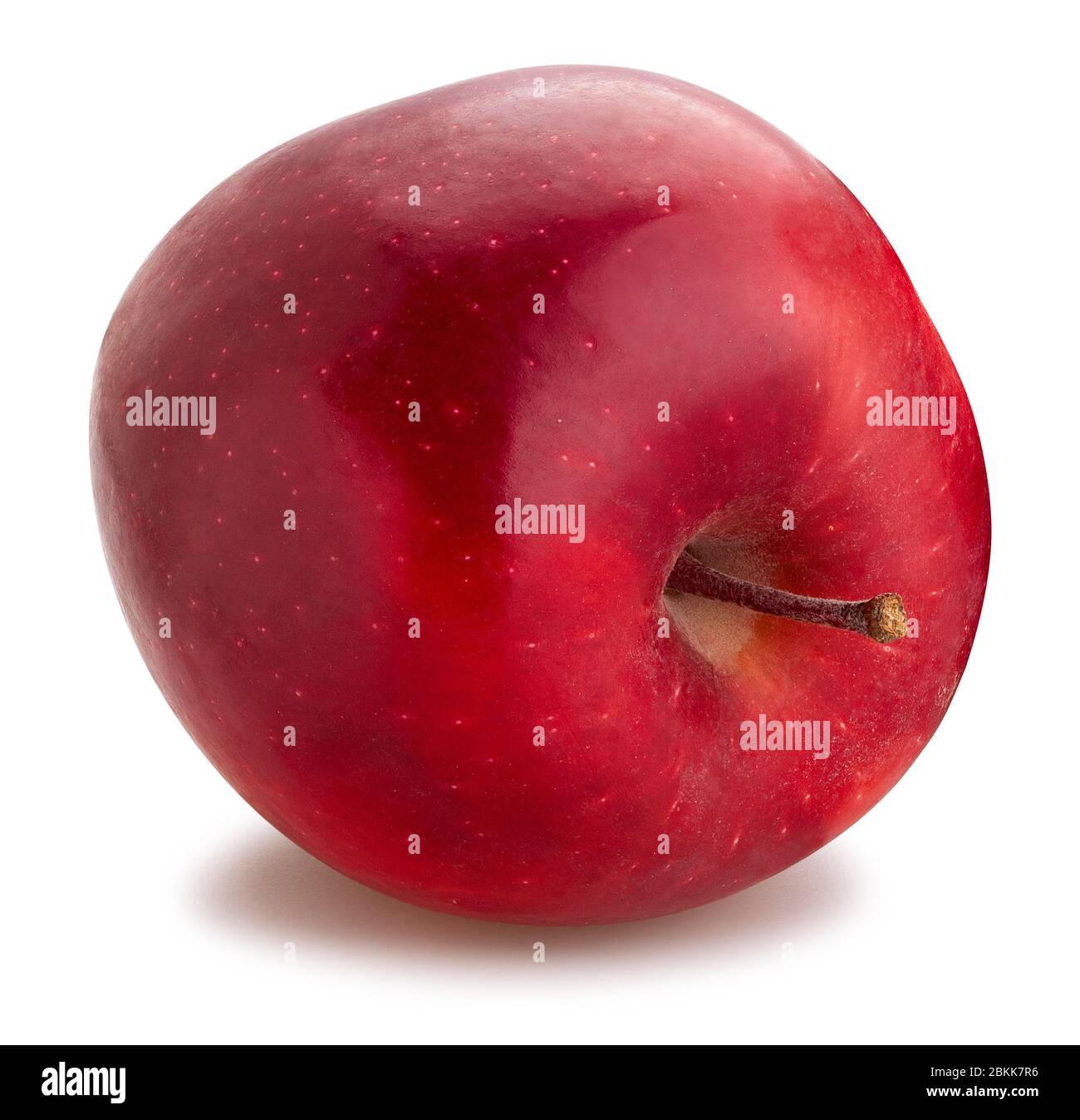 rouge délicieux chemin de pomme isolé sur blanc Banque D'Images