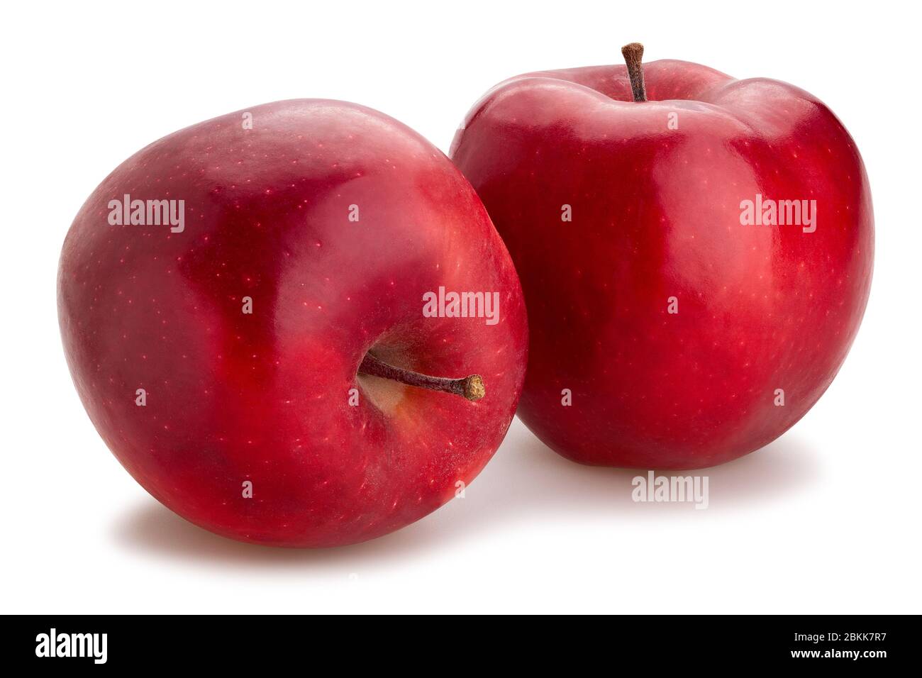 rouge délicieux chemin de pomme isolé sur blanc Banque D'Images