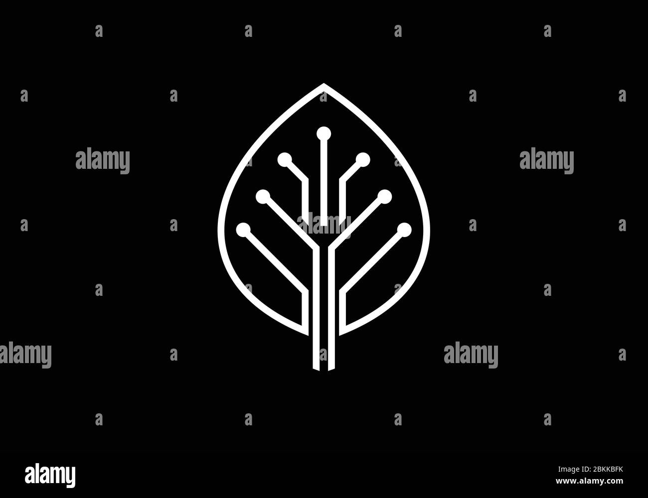 Modèle de conception de logo Creative Leaf Technology, concept de conception de logo Green Technology Illustration de Vecteur