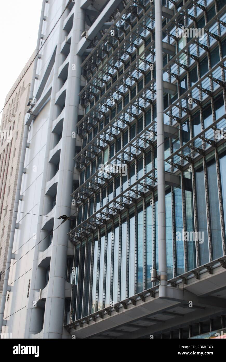 Architecture de haute technologie Tour en verre en acier cadre structurel immeuble HSBC, 1 Queen's Road Central, Hong Kong par Norman Foster Banque D'Images