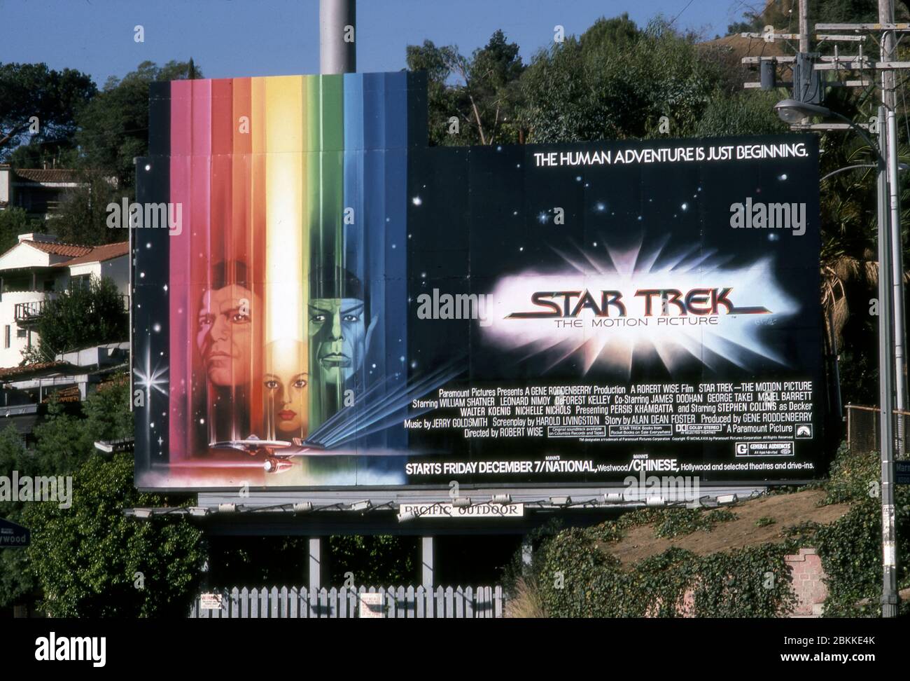 Panneau sur le Sunset Strip pour le premier Star Trek moive basé sur le spectacle de télévision. Banque D'Images