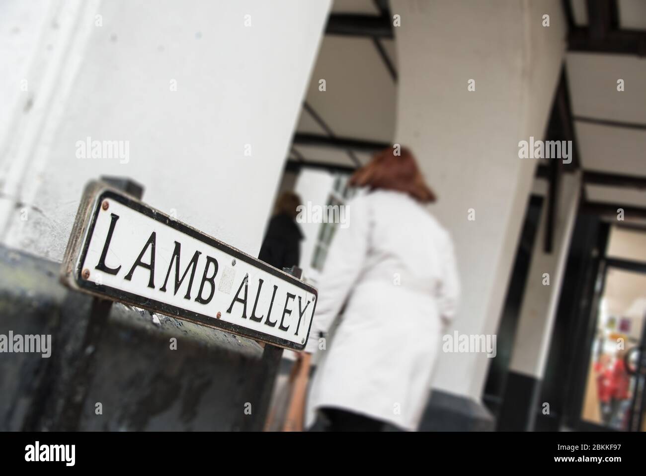 Panneau Lamb Alley à St Albans Banque D'Images
