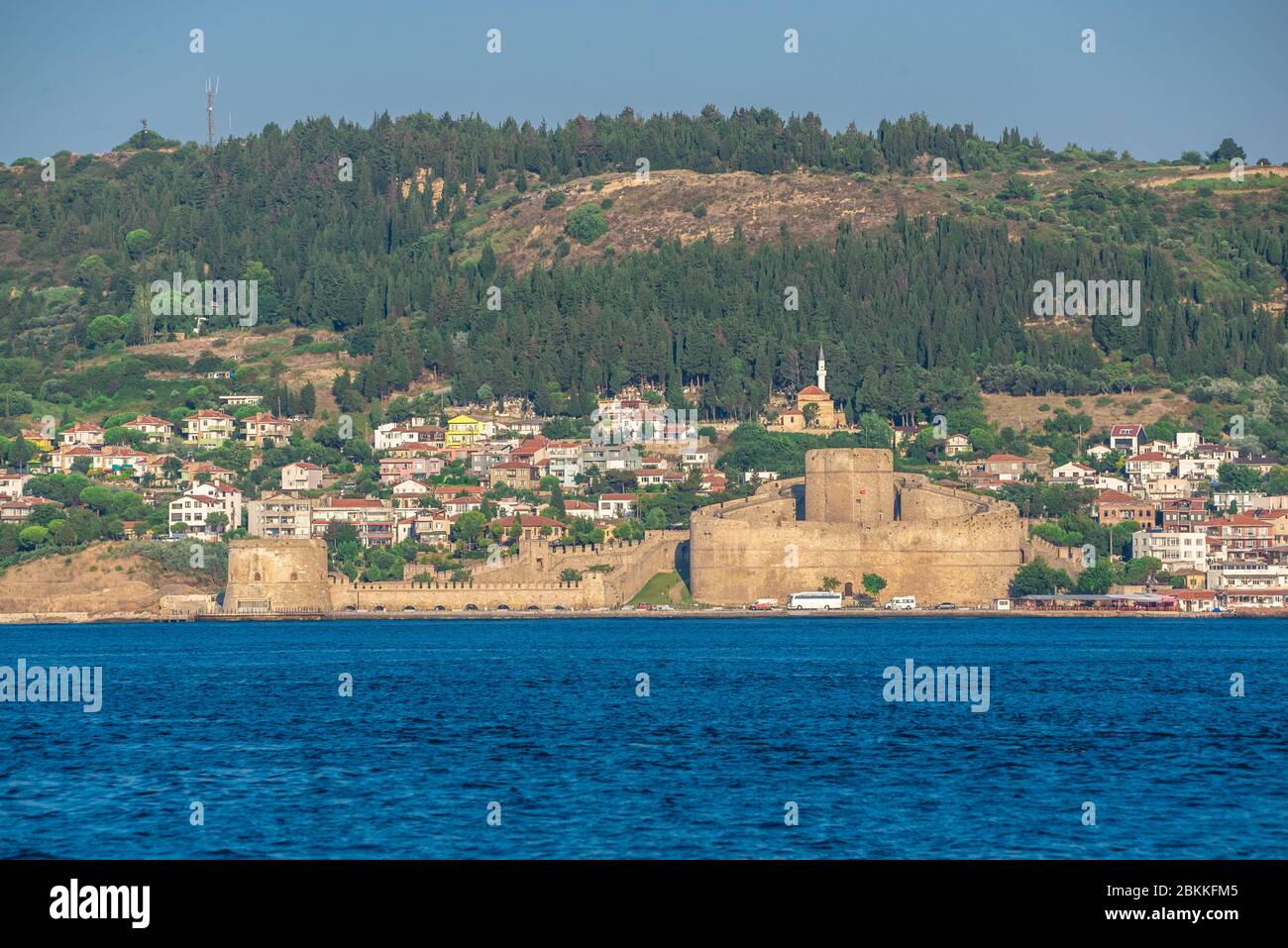 Canakkale, Turquie - 07.23.2019. Château et forteresse de Kilitbahir sur le côté ouest des Dardanelles en face de la ville de Canakkale en Turquie. Banque D'Images