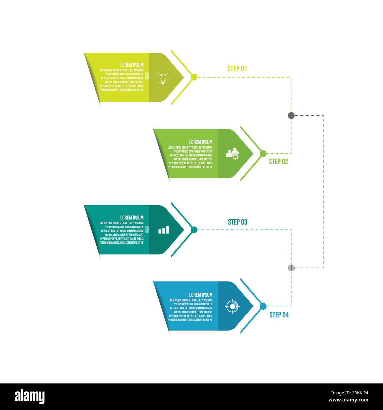 Modèle de conception infographie concept créatif en 4 étapes. modèle d'infographie chronologique en 4 étapes avec image vectorielle Illustration de Vecteur