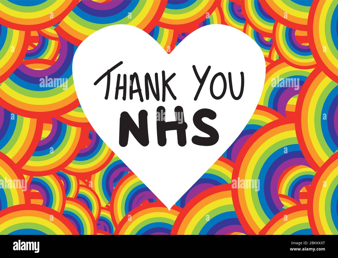 Merci NHS Rainbow Vector Illustration de Vecteur