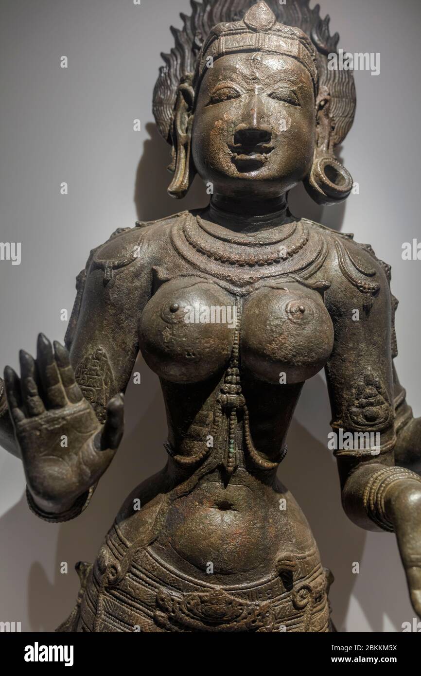 Kali, bronze, sculpture du XIIe siècle, Musée, Delhi, Inde Banque D'Images