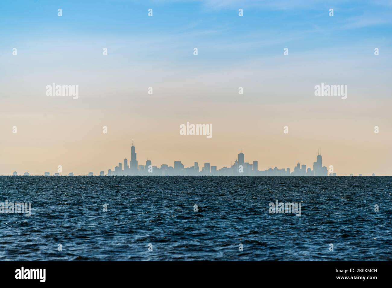 Chicago Skyline. Vue depuis le lac Michigan Banque D'Images