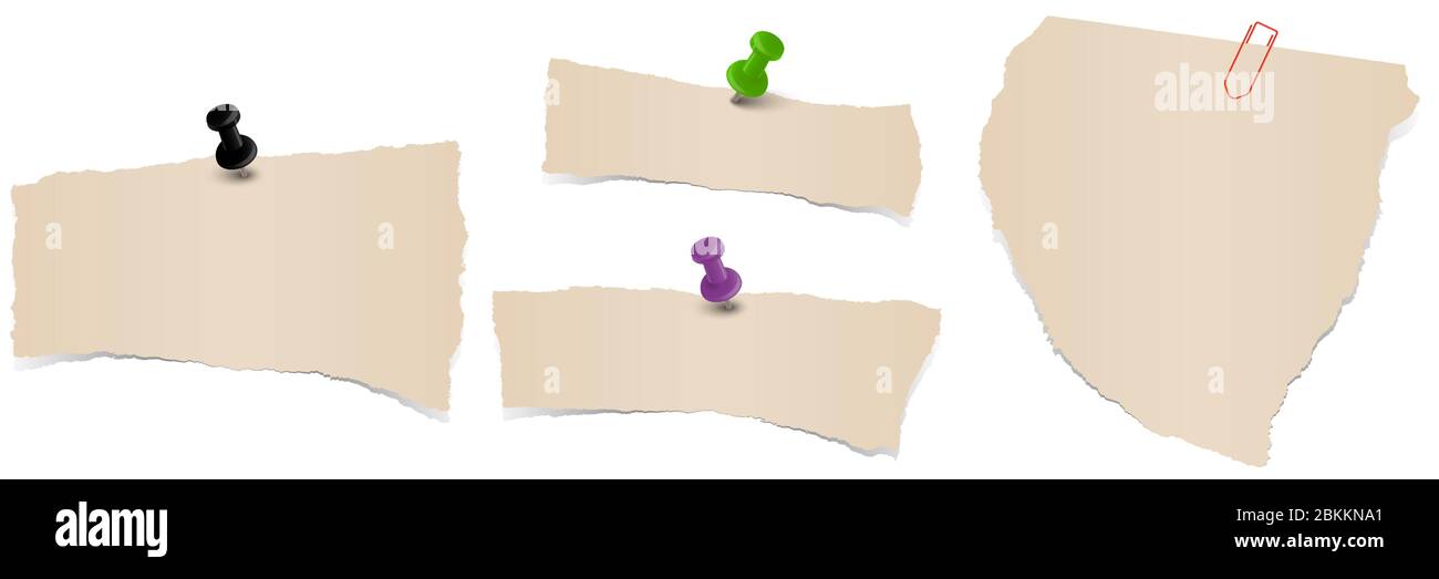 ferraille de papier de couleur marron avec collecte d'aiguille de broche Illustration de Vecteur