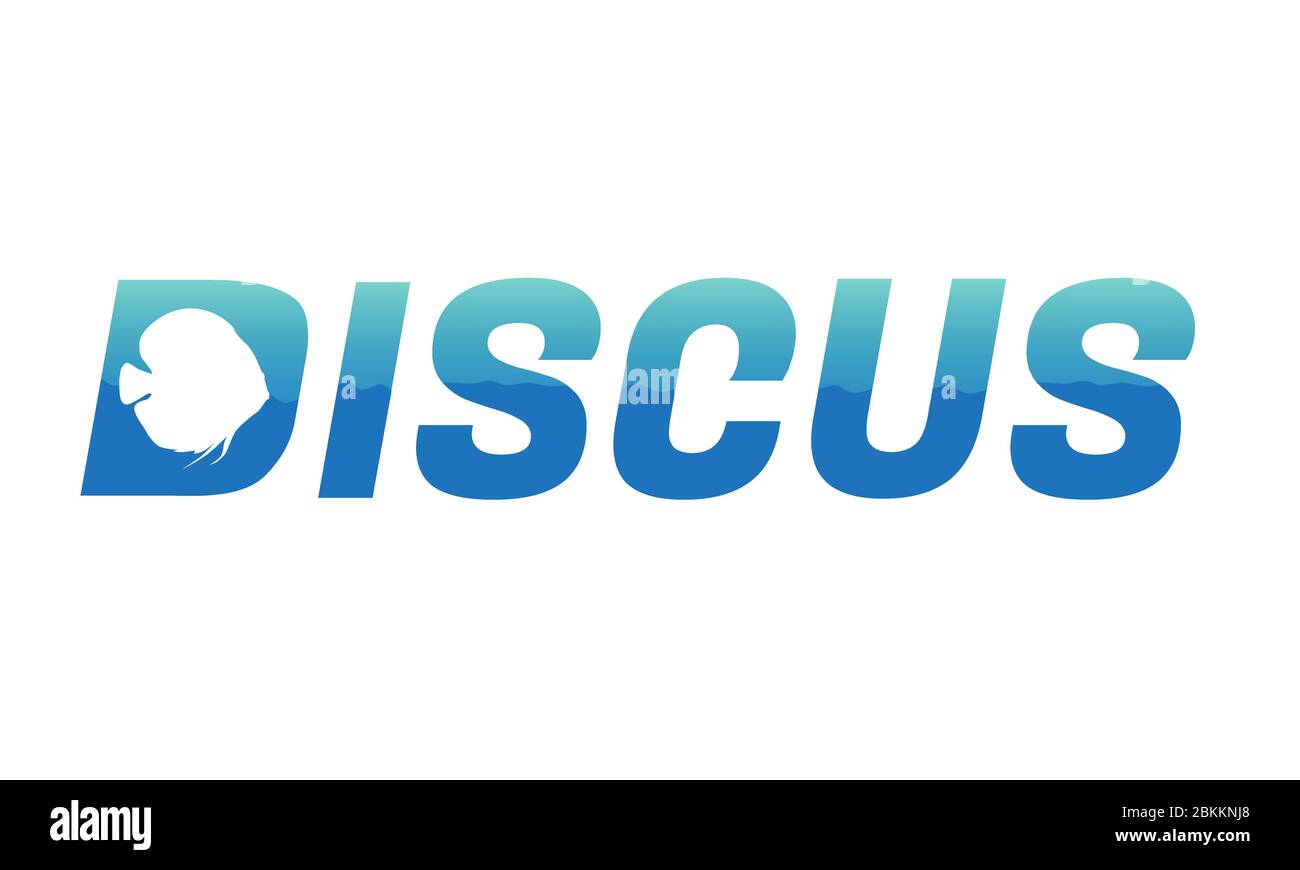 Logo Discus Fish. Modèle de vecteur d'étiquette ou d'icône Illustration de Vecteur