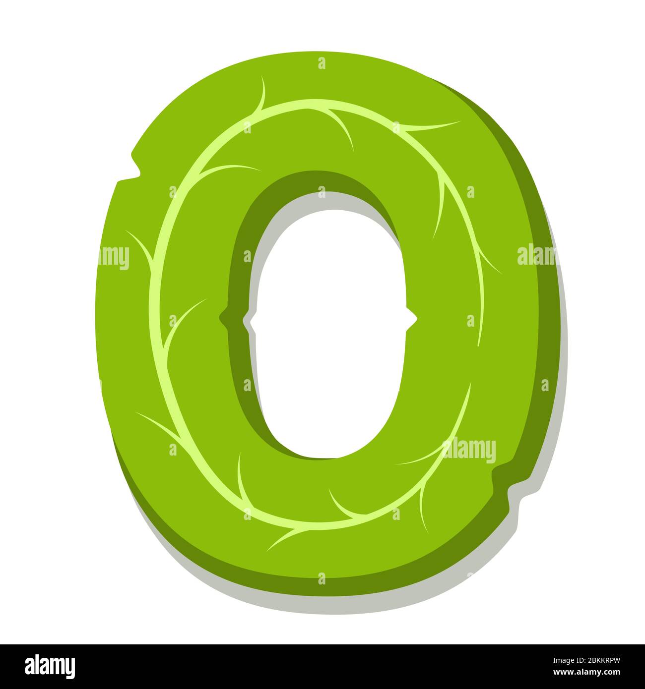 Lettre O, feuilles vertes alphabet vectoriel d'été. Le logo simple ...