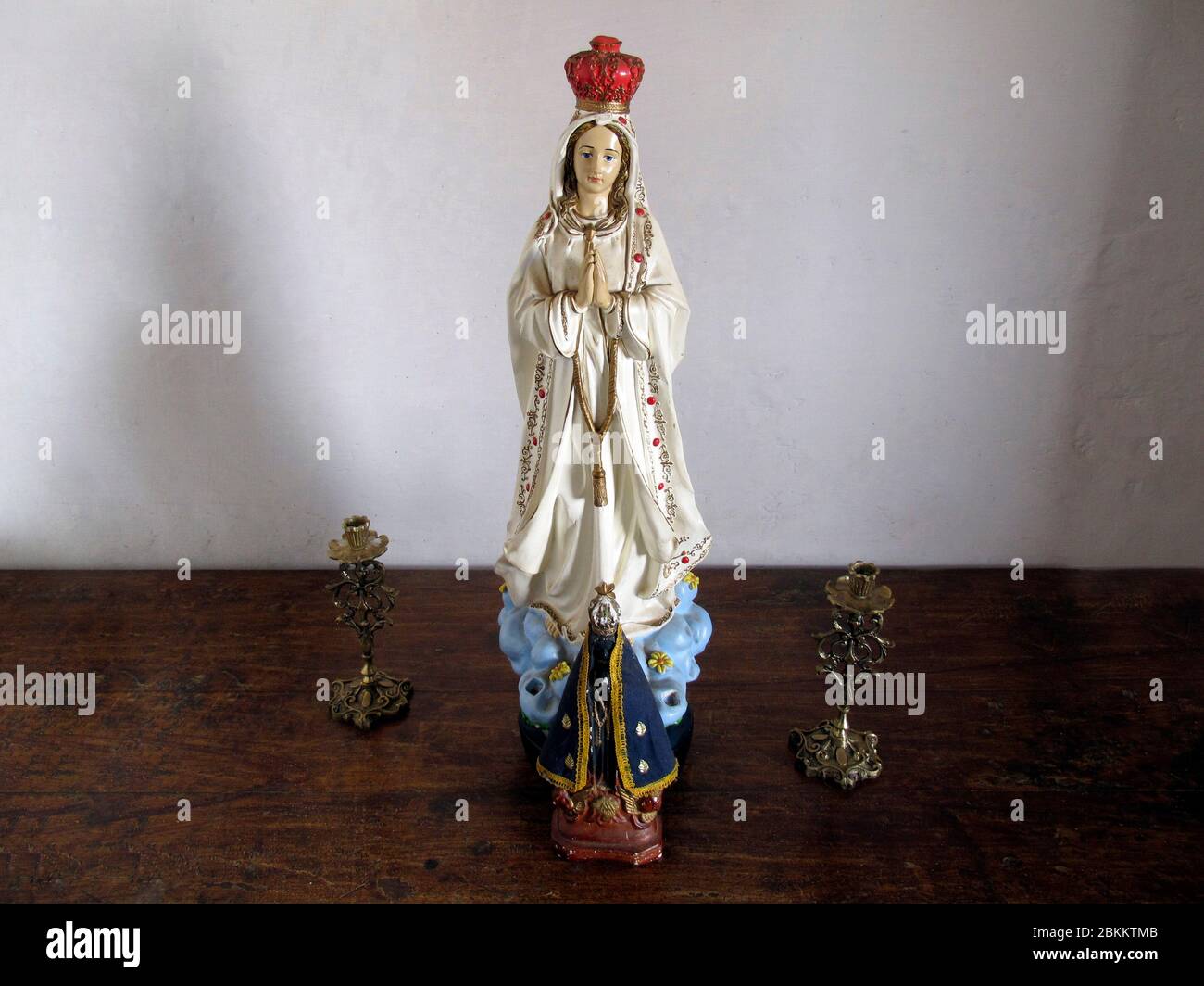 Statue de l'image de Notre Dame de Fatima, Mère de Dieu dans la religion catholique, Notre Dame du Rosaire de Fatima, la Vierge Marie Banque D'Images